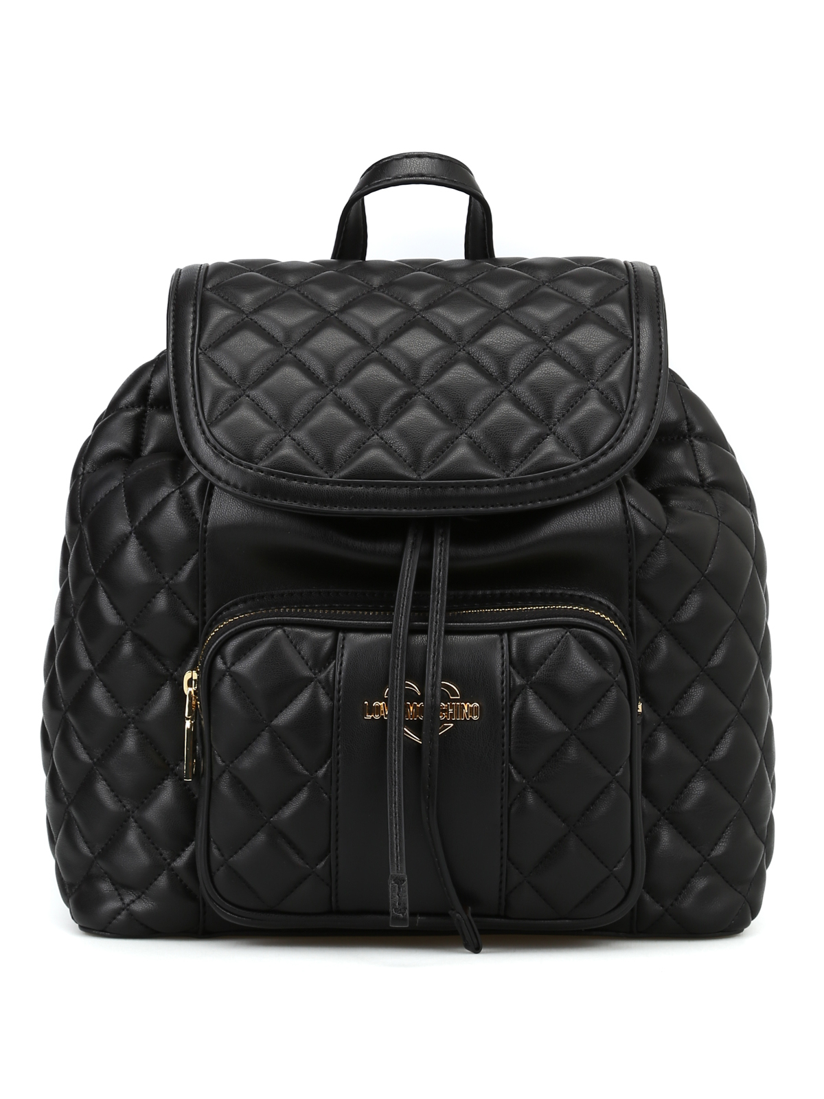 quilted faux leather backpack