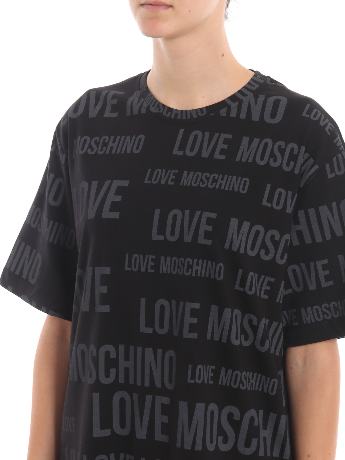 moschino all over print t shirt