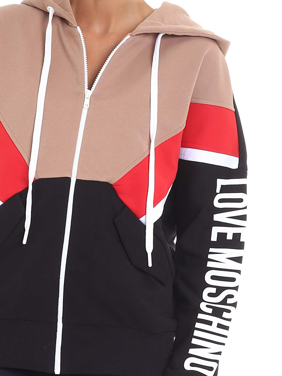 Felpe e maglie Love Moschino - Felpa con zip e design a blocchi di colore -  W334301M39284062