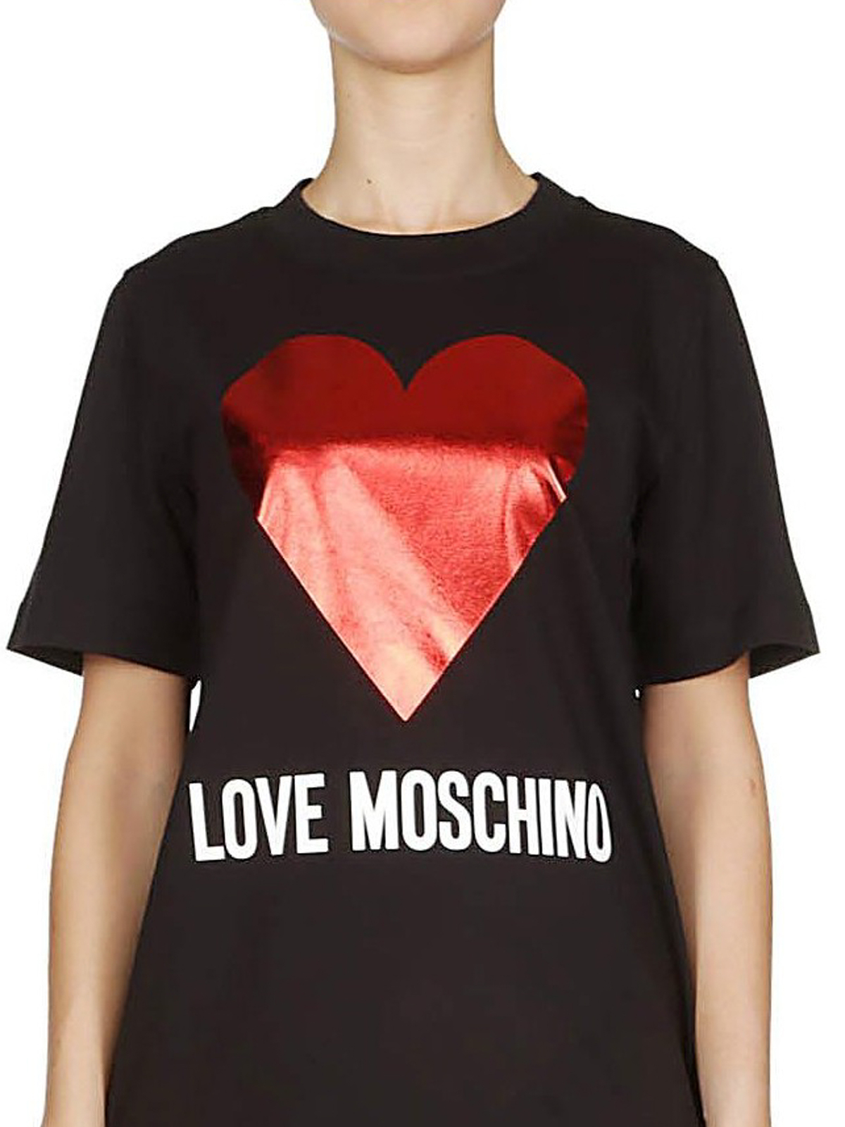 Short dresses Love Moschino - Sweatshirt black dress with iconic heart ...