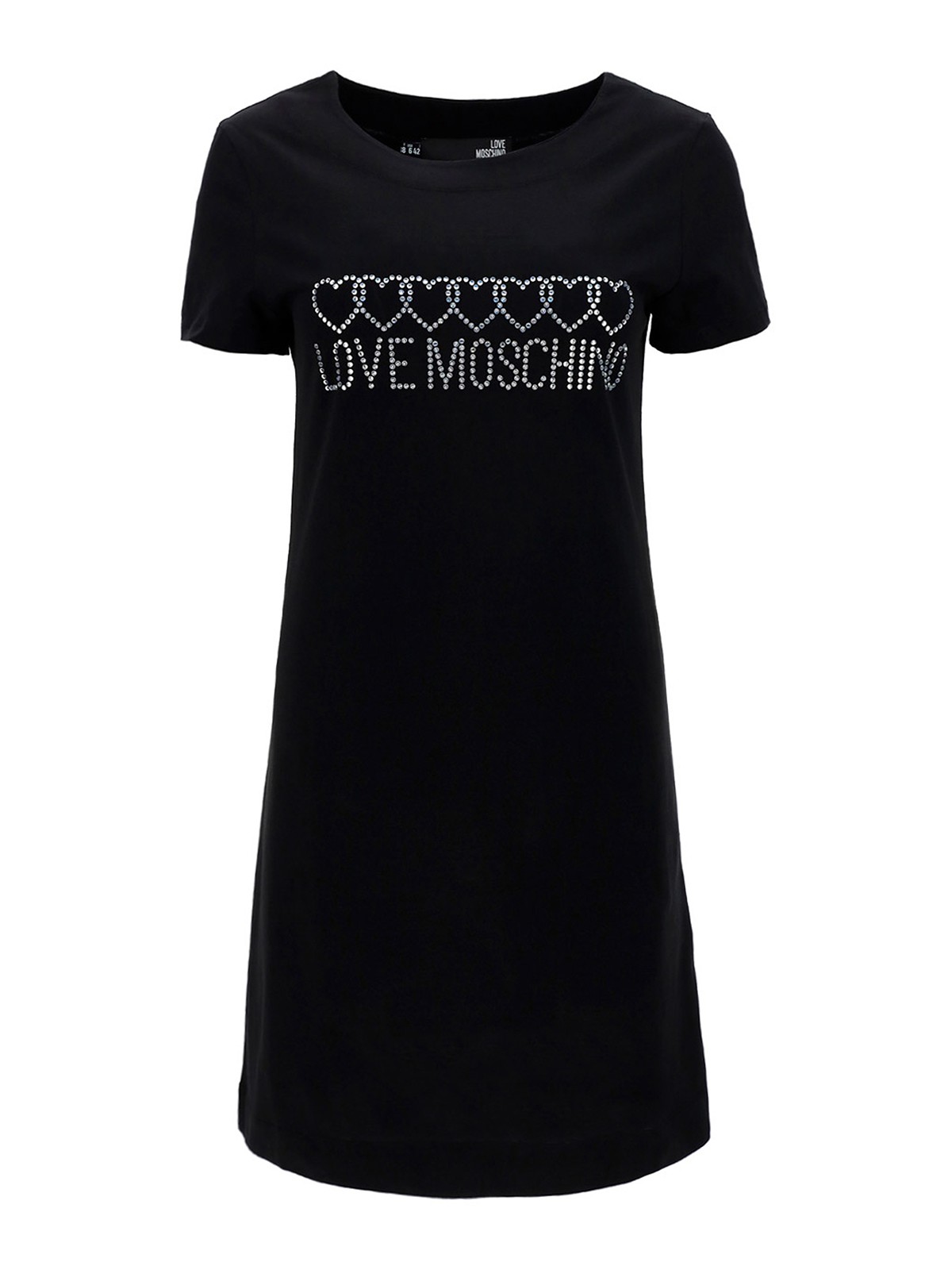 Love Moschino RHINESTONE LOGO T-SHIRT DRESS