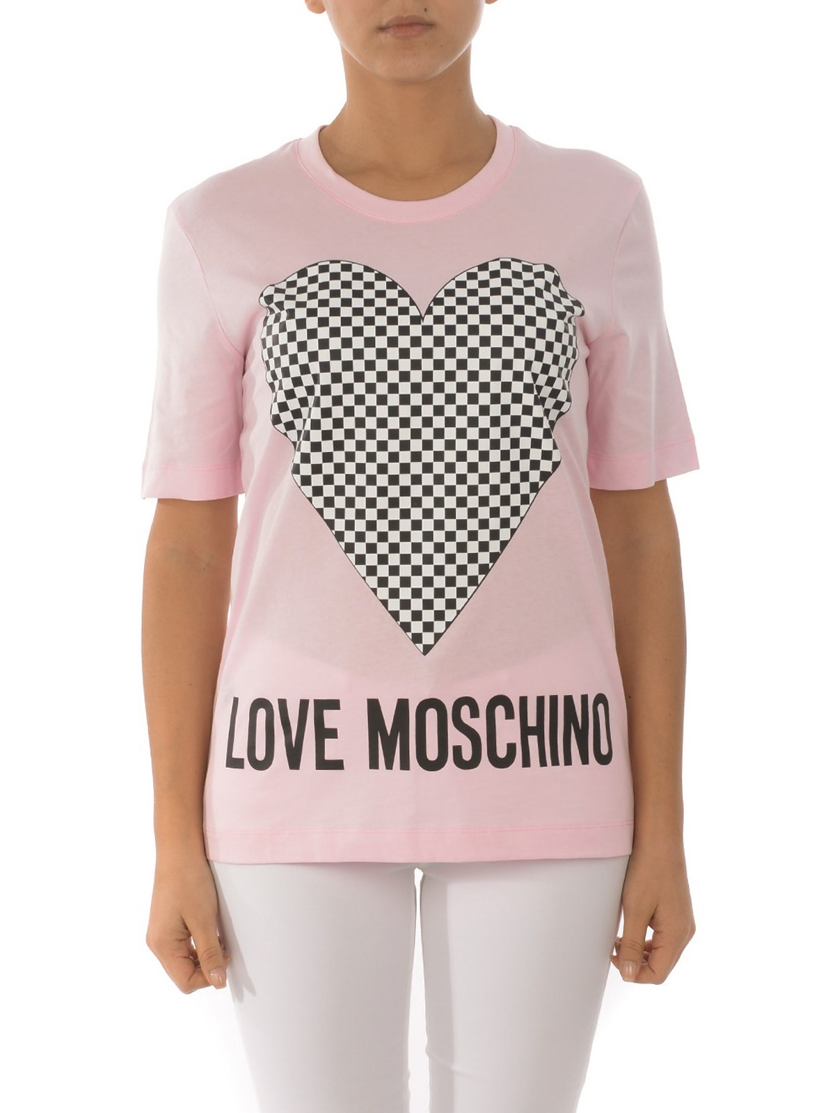 T-shirts Love Moschino - Check Heart T-shirt - W4F152CM3876L91 | iKRIX.com