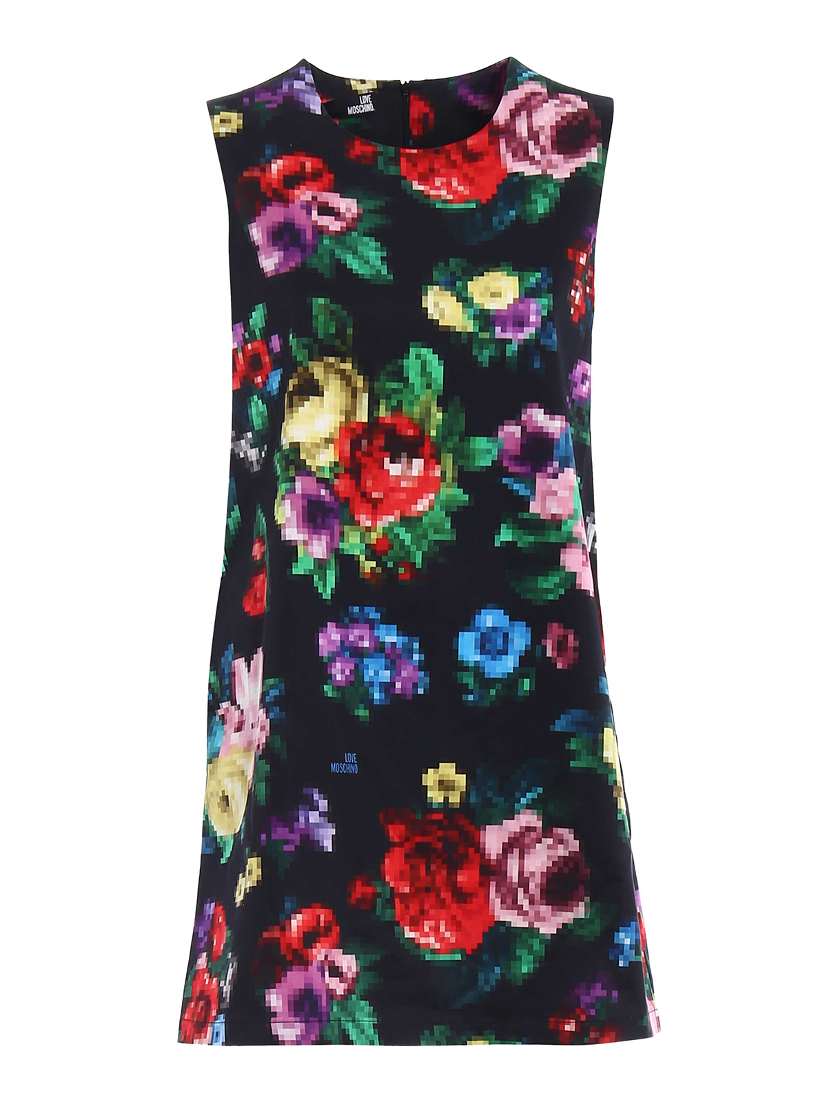 Abiti corti Love Moschino - Tubino nero con stampa pixel - WVE7200S30010010