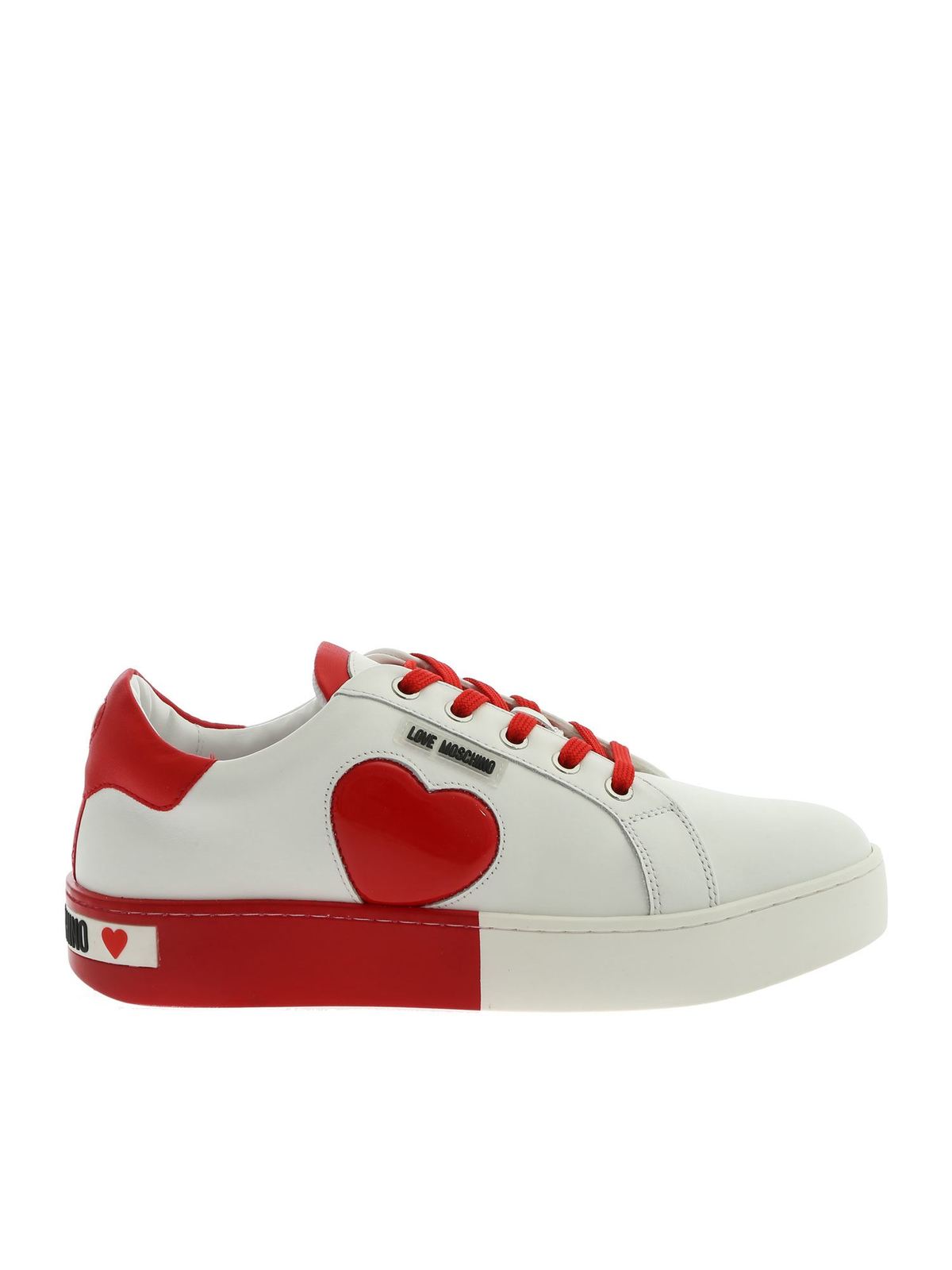heap In fact hostility Trainers Love Moschino - Bicolor sneakers in white and red with logo -  JA15023G1AIF110C