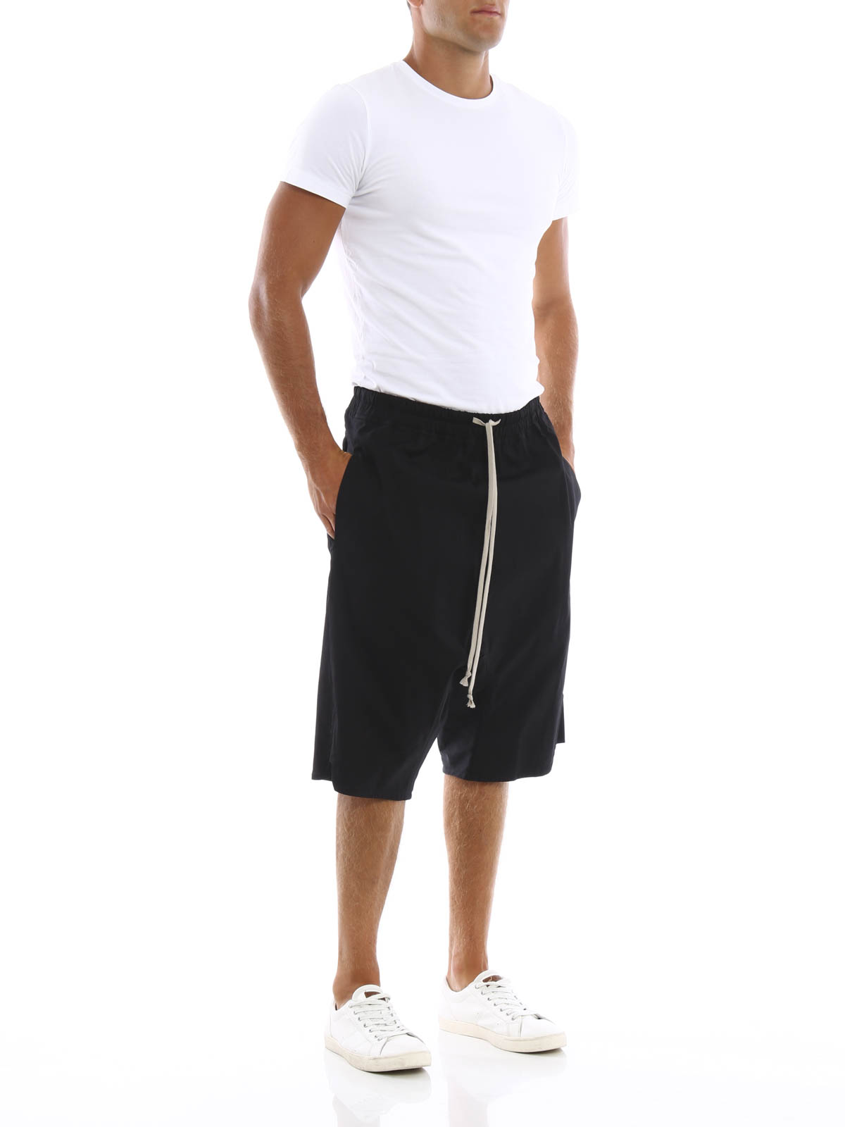 Pantaloni casual Rick Owens Hun - Pantaloni corti con cavallo basso -  RU16F6383TE09