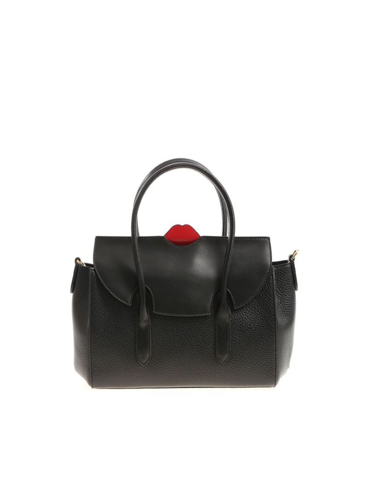 lulu guinness black shoulder bag