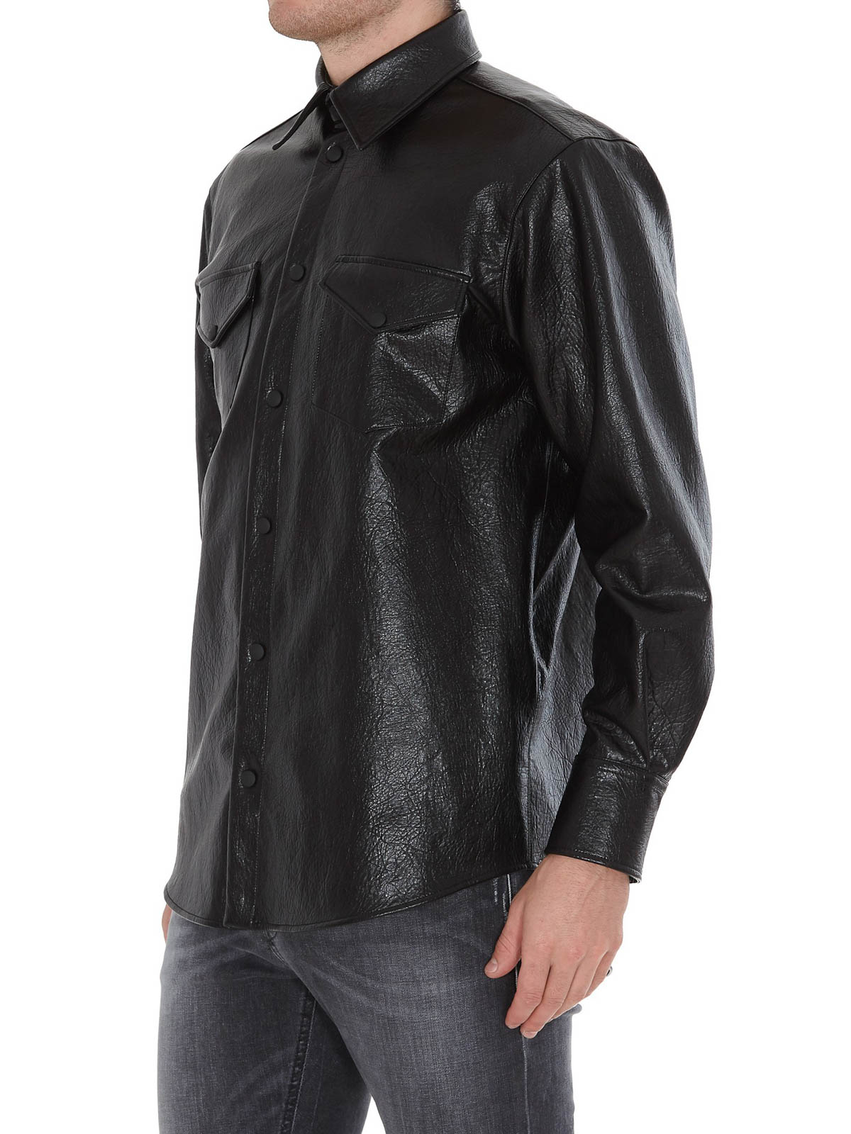 Shirts M.S.G.M. - Faux leather shirt - 2940ME0220767099 | iKRIX.com