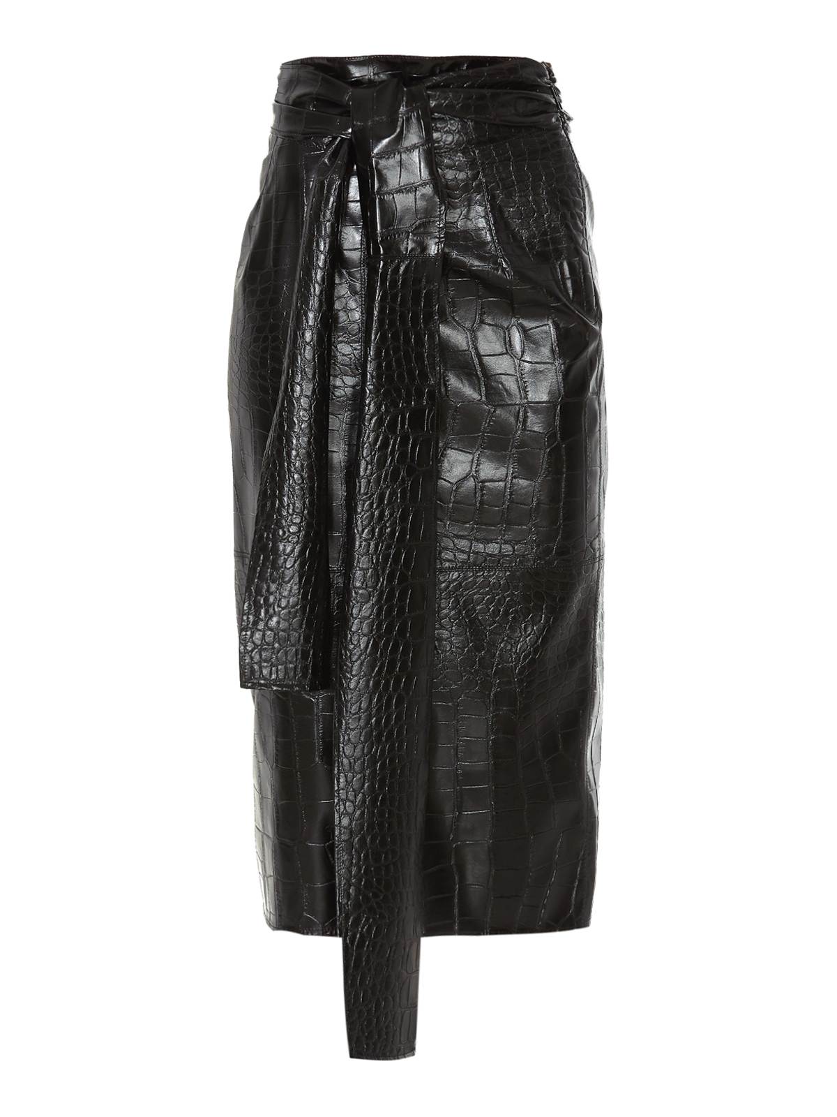 faux leather belted skirt
