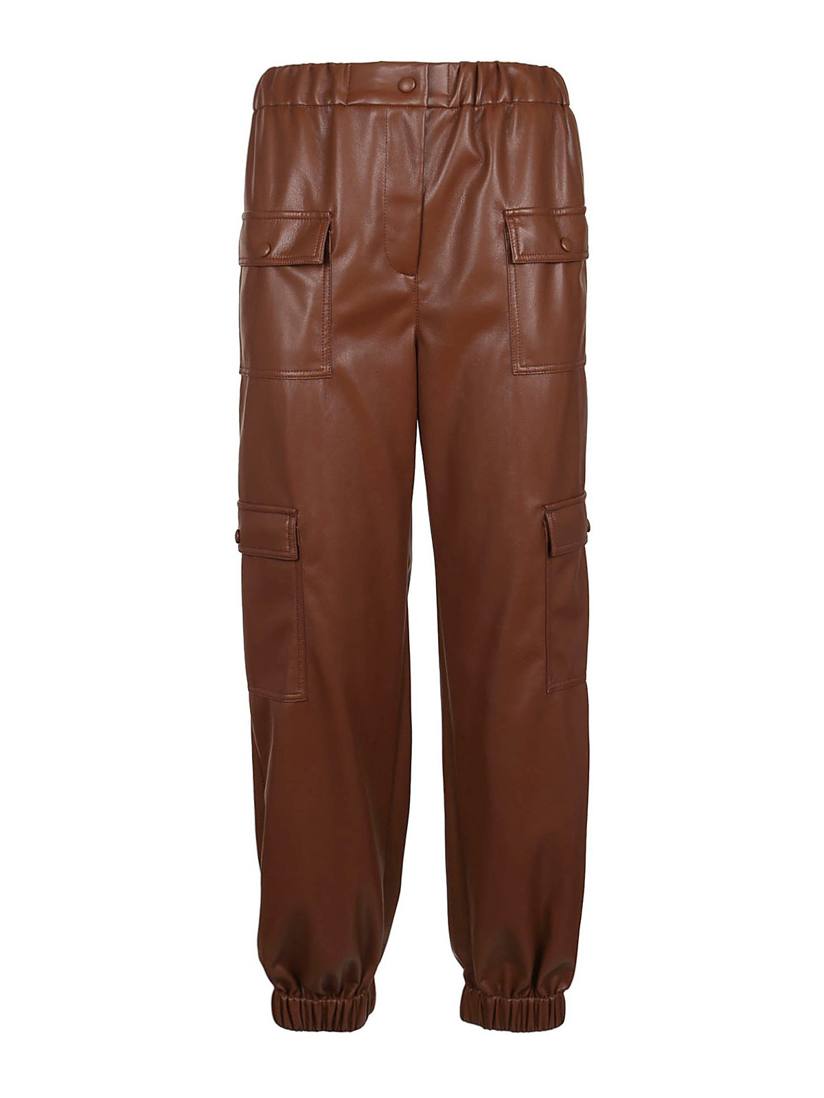 brown leather cargo pants