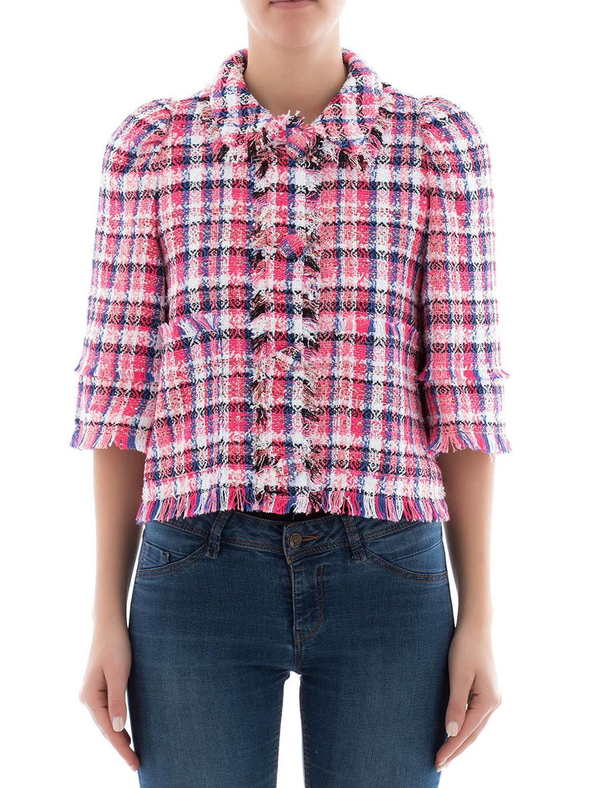 کژوال M.S.G.M. - Fringed tweed jacket 