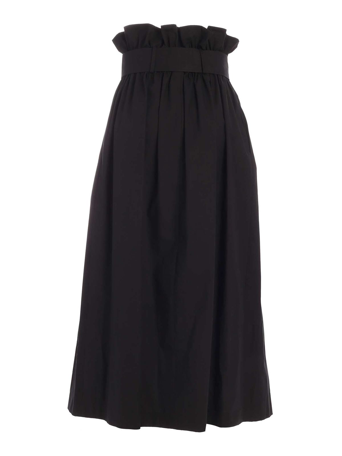 M.S.G.M. - Belt skirt in black - Long skirts - 3041MDD04A21710499