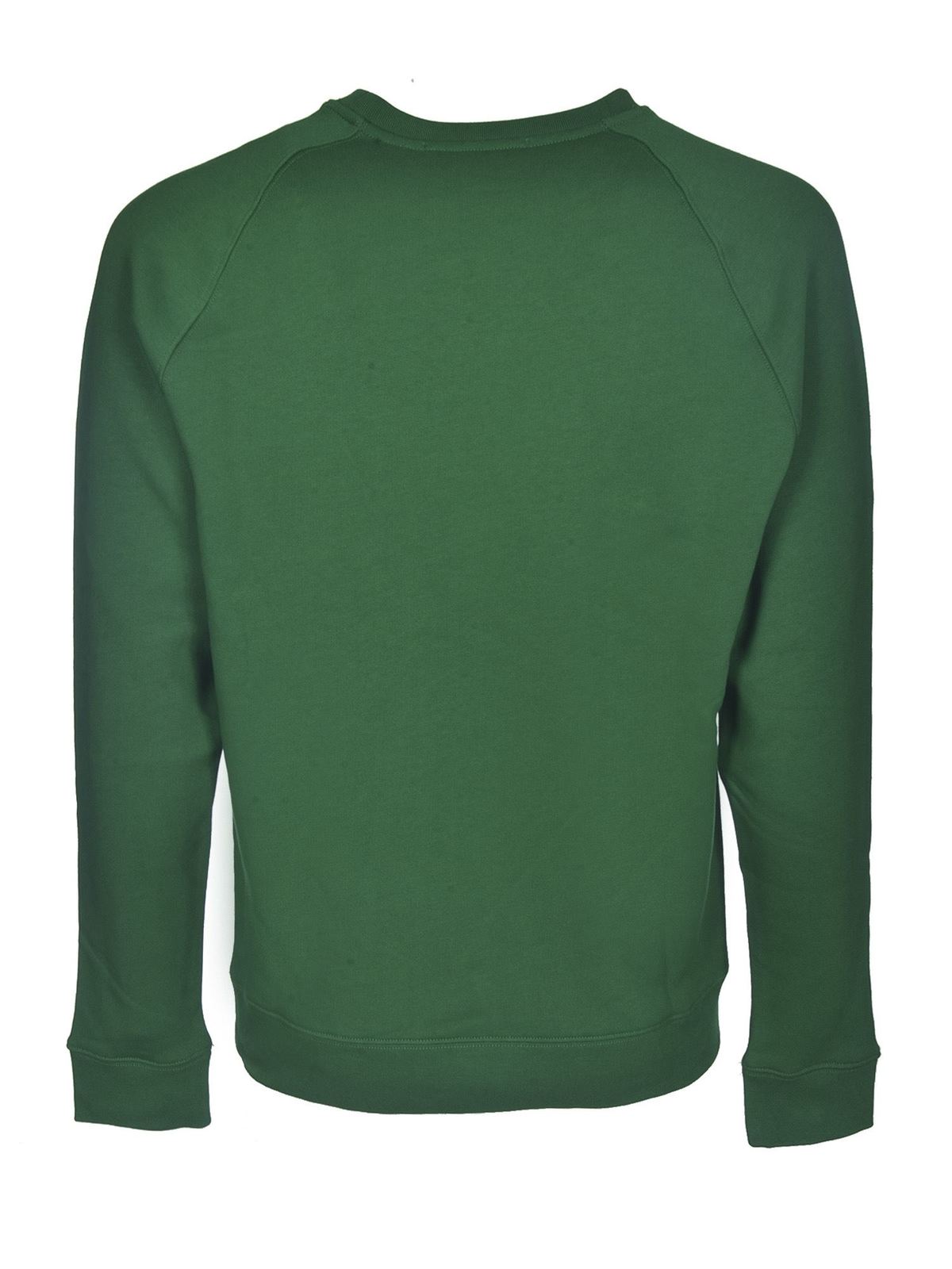 Brushed logo print sweatshirt in green 