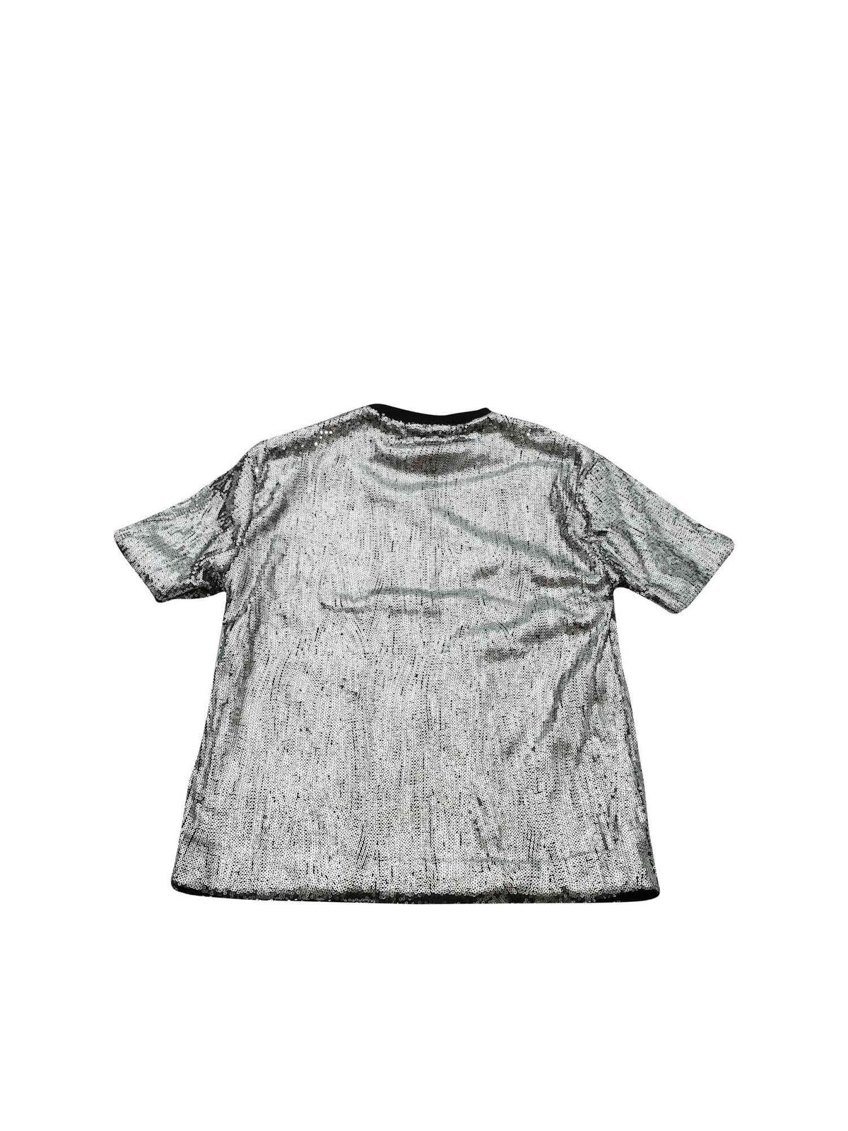 msgm silver sequin top