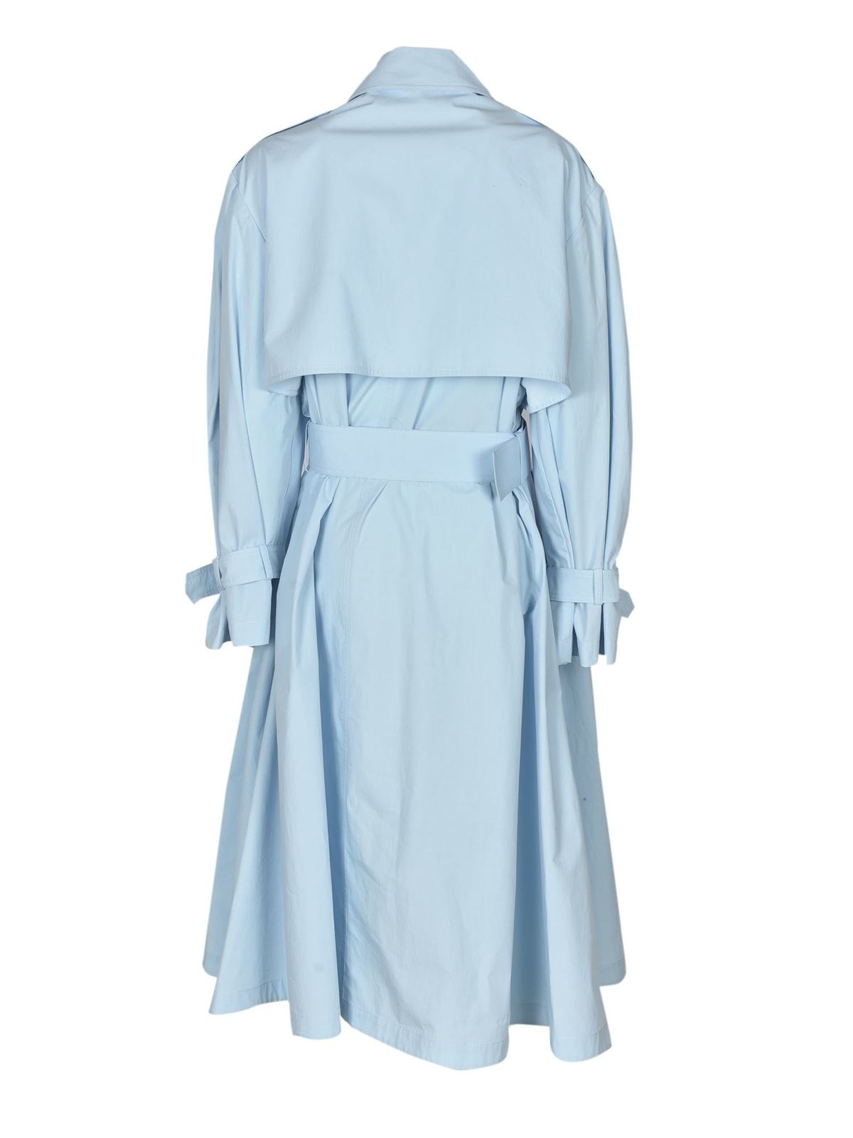Trench coats M.S.G.M. - Double-breasted trench coat in light blue ...
