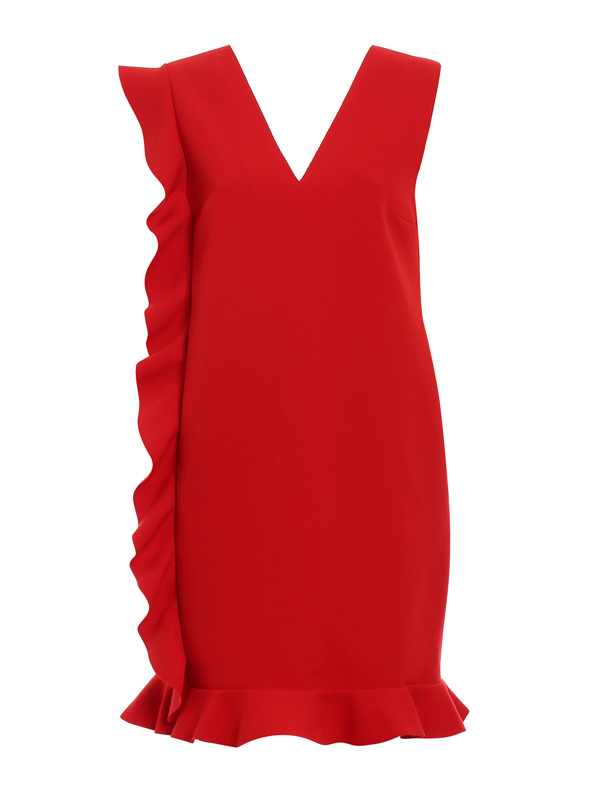 msgm red ruffle dress