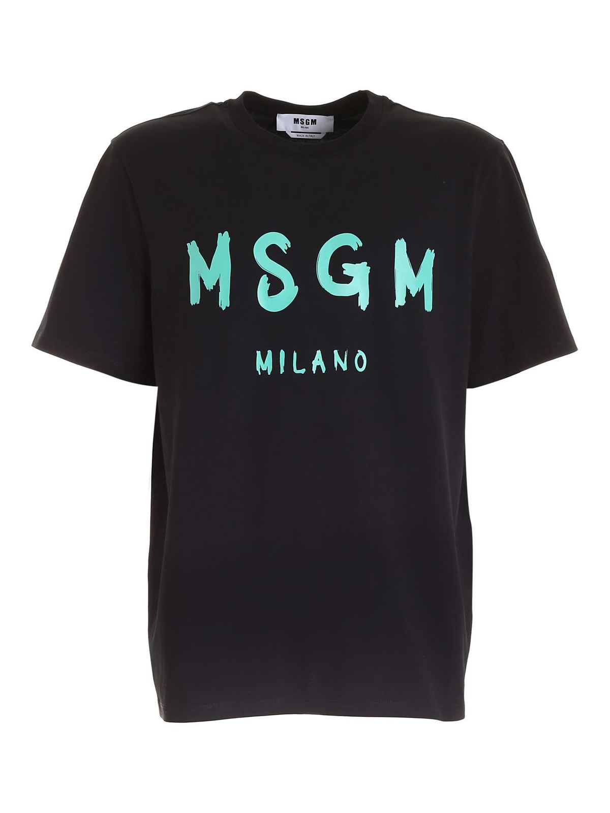 M.S.G.M. - Logo print t-shirt in black - t-shirts - 3040MM9721709899A
