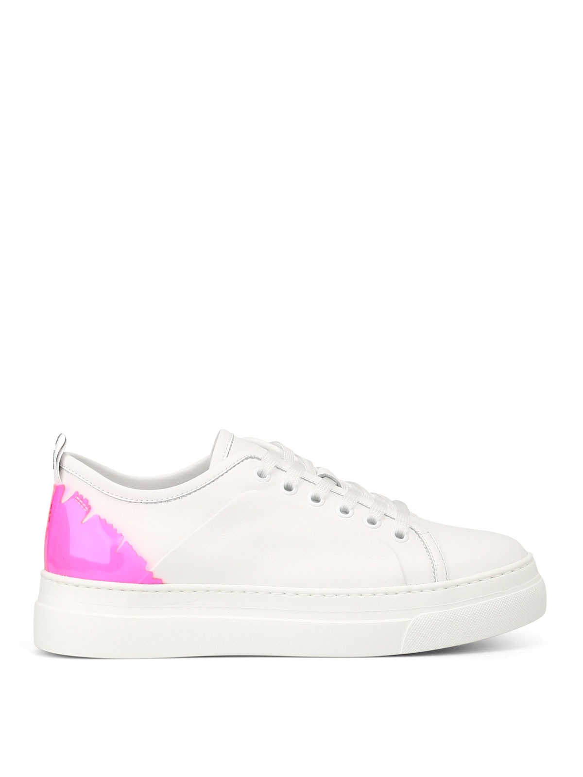 Fluorescent pink detail sneakers 