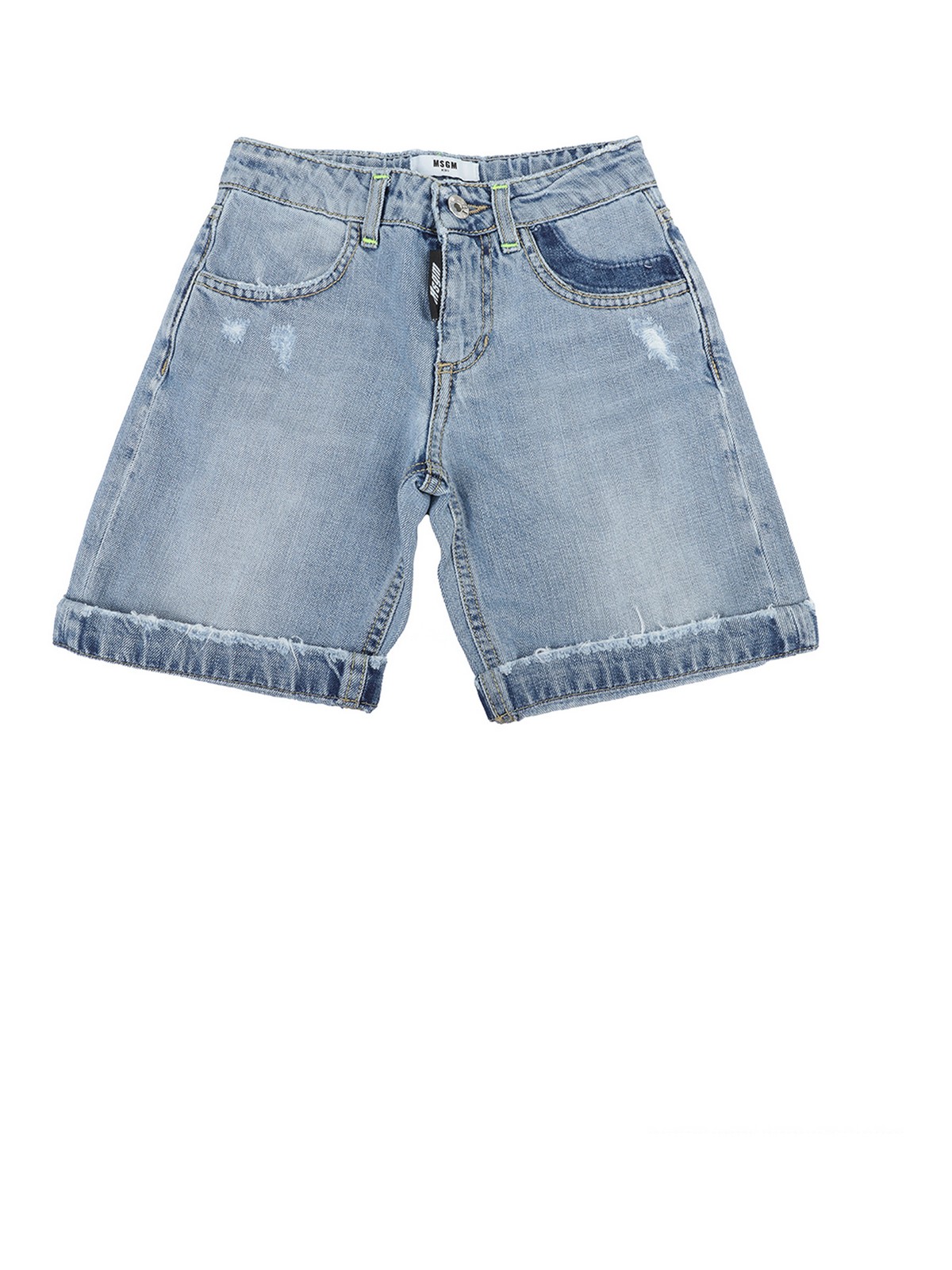 Trousers Shorts M.S.G.M. Kids - Distressed effect denim shorts ...