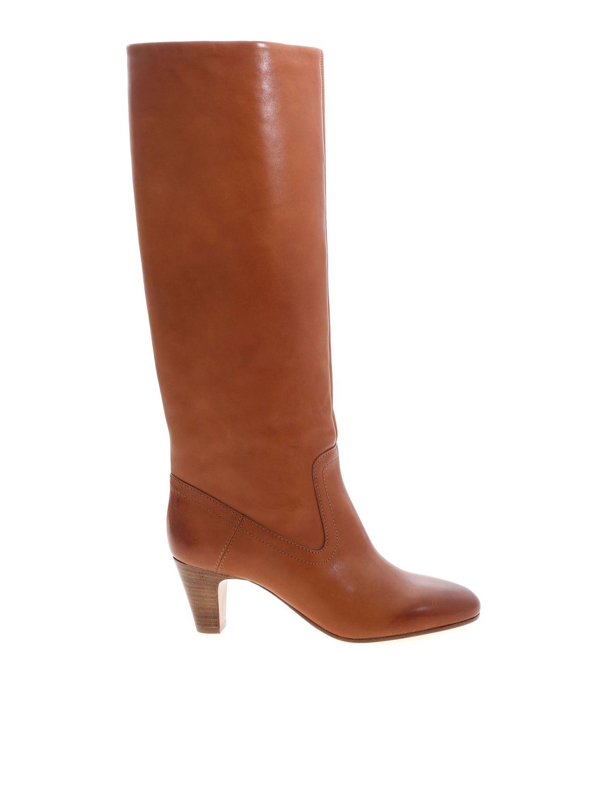 camel colored leather boots