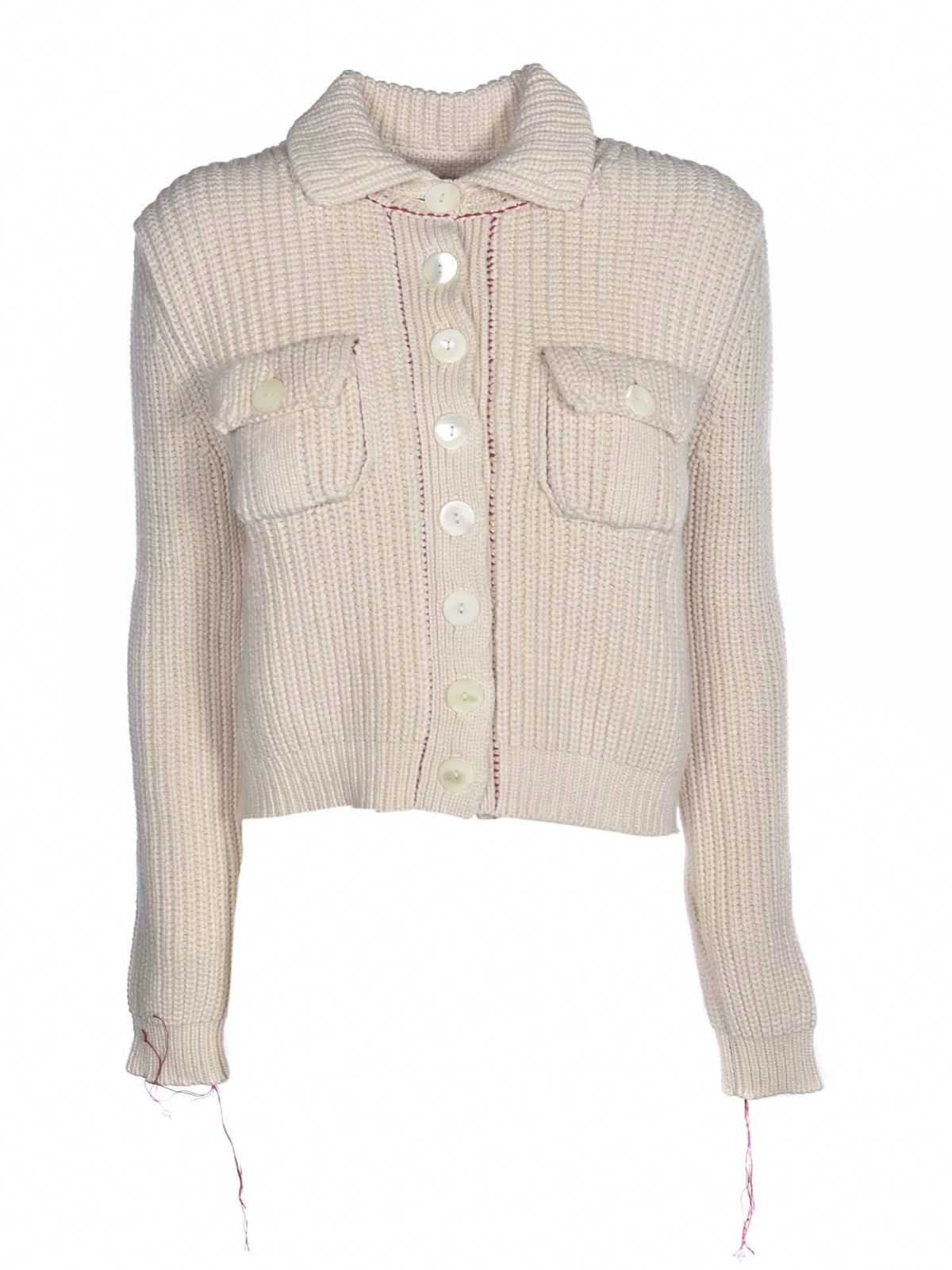cream colored knit cardigan