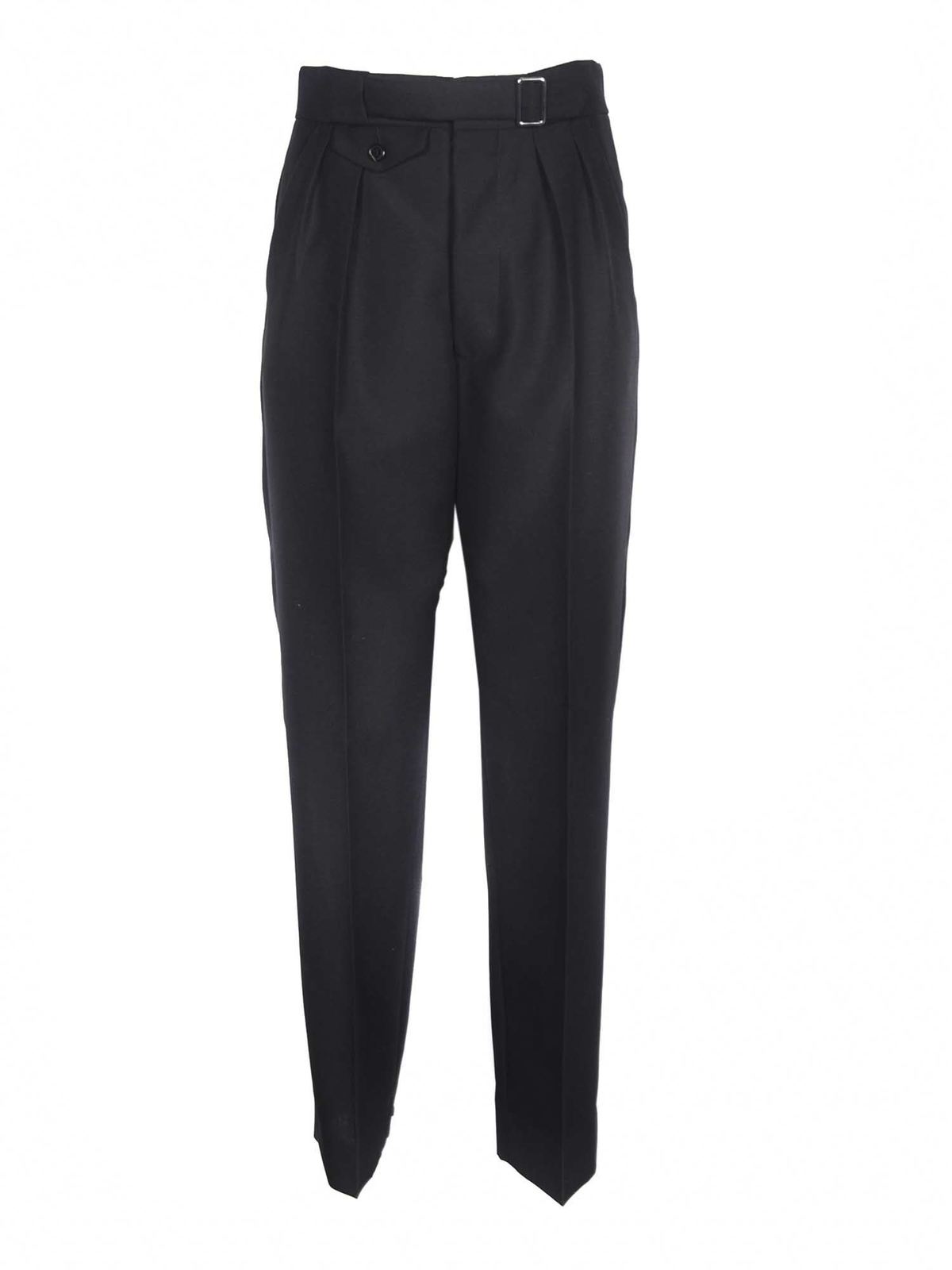 Casual trousers Maison Margiela - Tucked pants in black ...