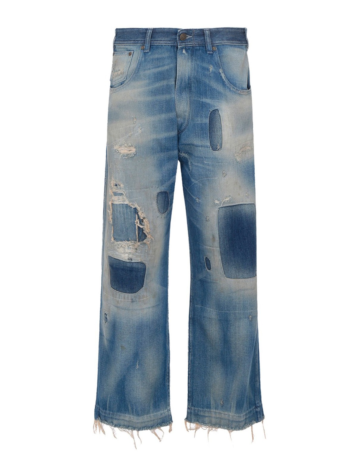 Flared jeans Maison Margiela - Destroyed details flared jeans ...