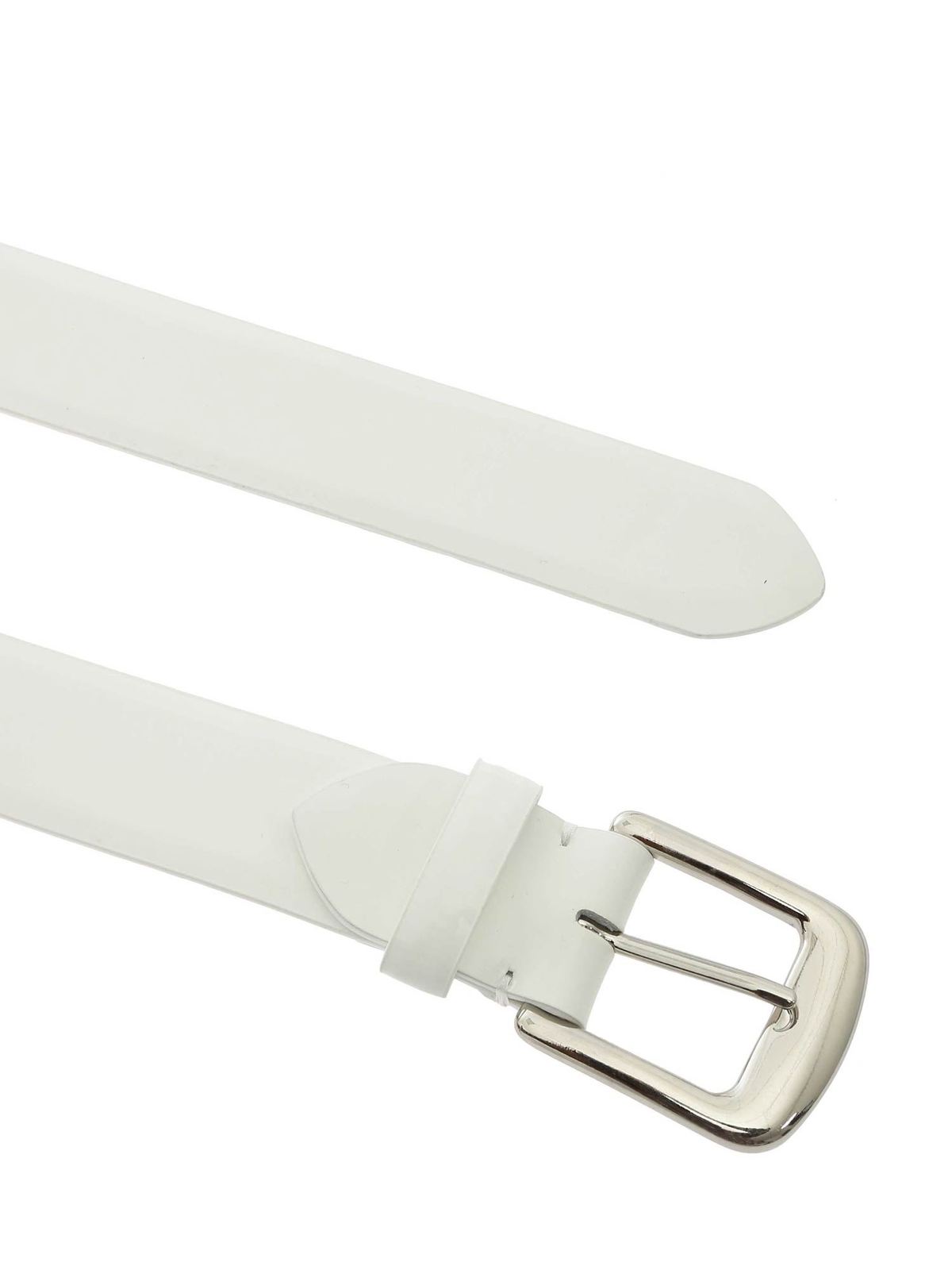 Belts Maison Margiela - Patent leather belt in white - S61TP0035PR697T1003