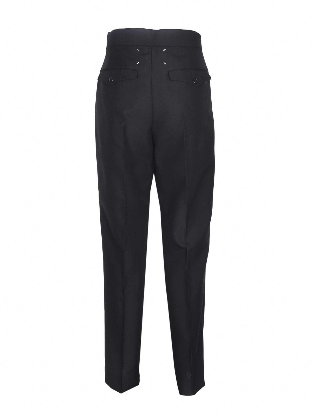 Casual trousers Maison Margiela - Tucked pants in black ...