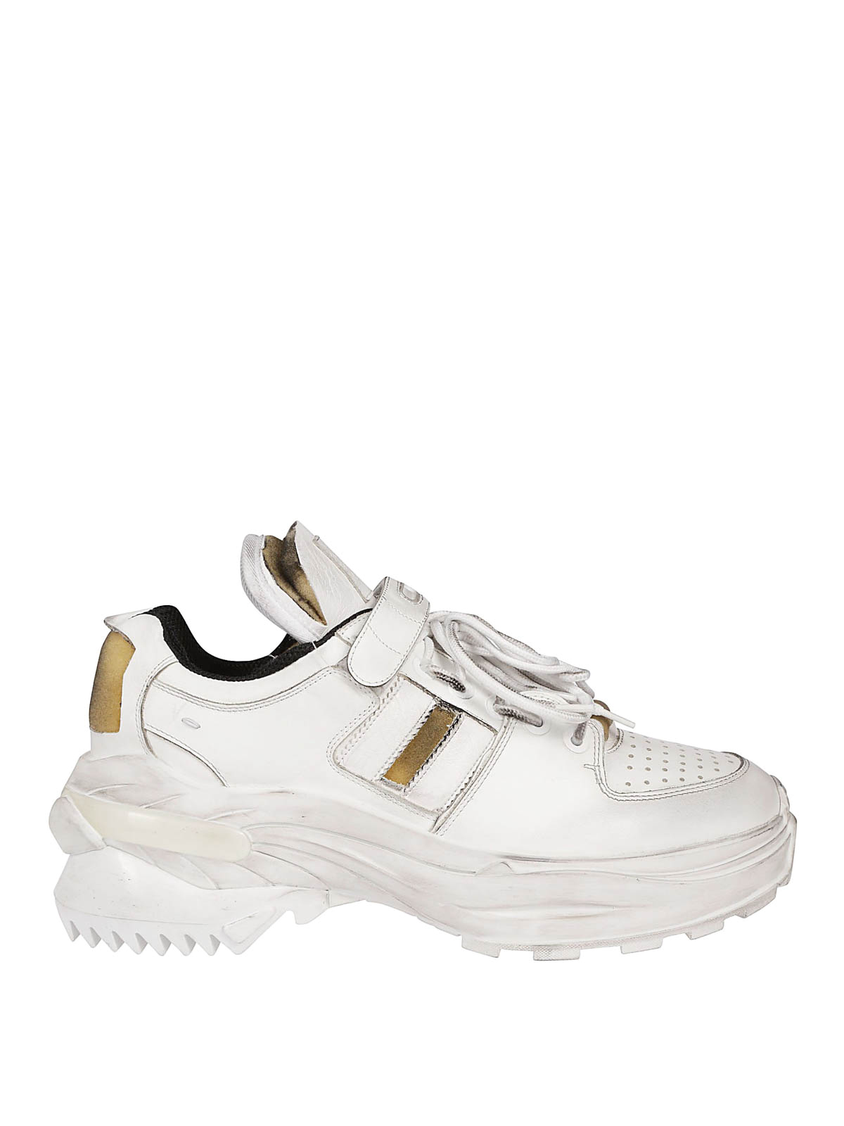 MAISON MARGIELA LEATHER LACE UP SNEAKERS