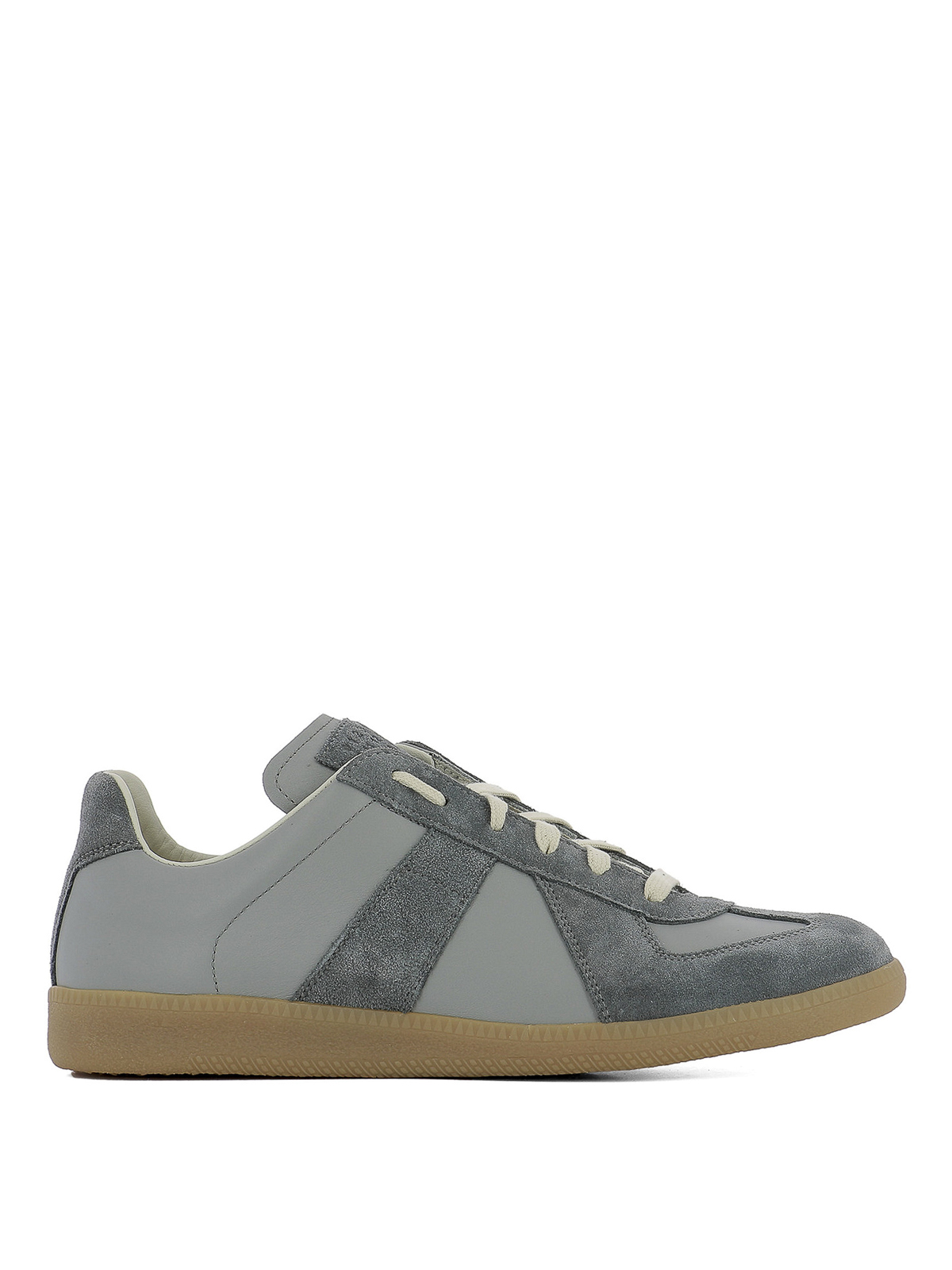 Replica leather and suede sneakers 