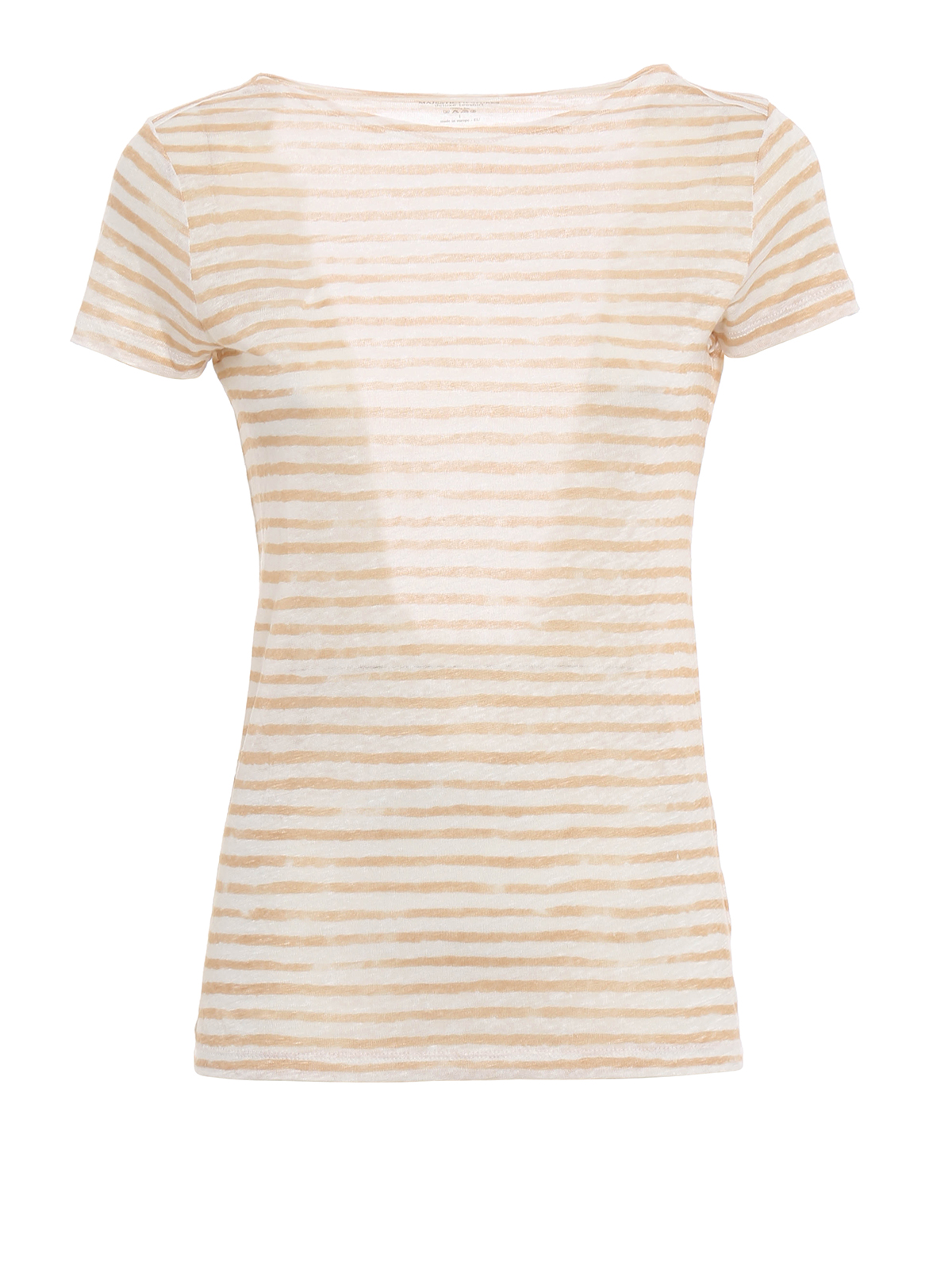 Majestic Filatures - Striped linen T-shirt - t-shirts - E17 06 02716