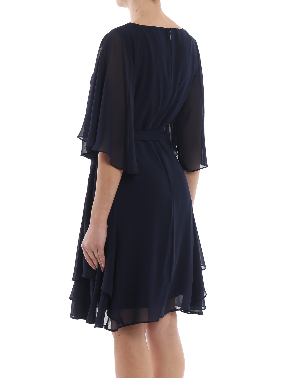 Knee length dresses Lauren Ralph Lauren - Mandie dark blue georgette dress  - 250742762002