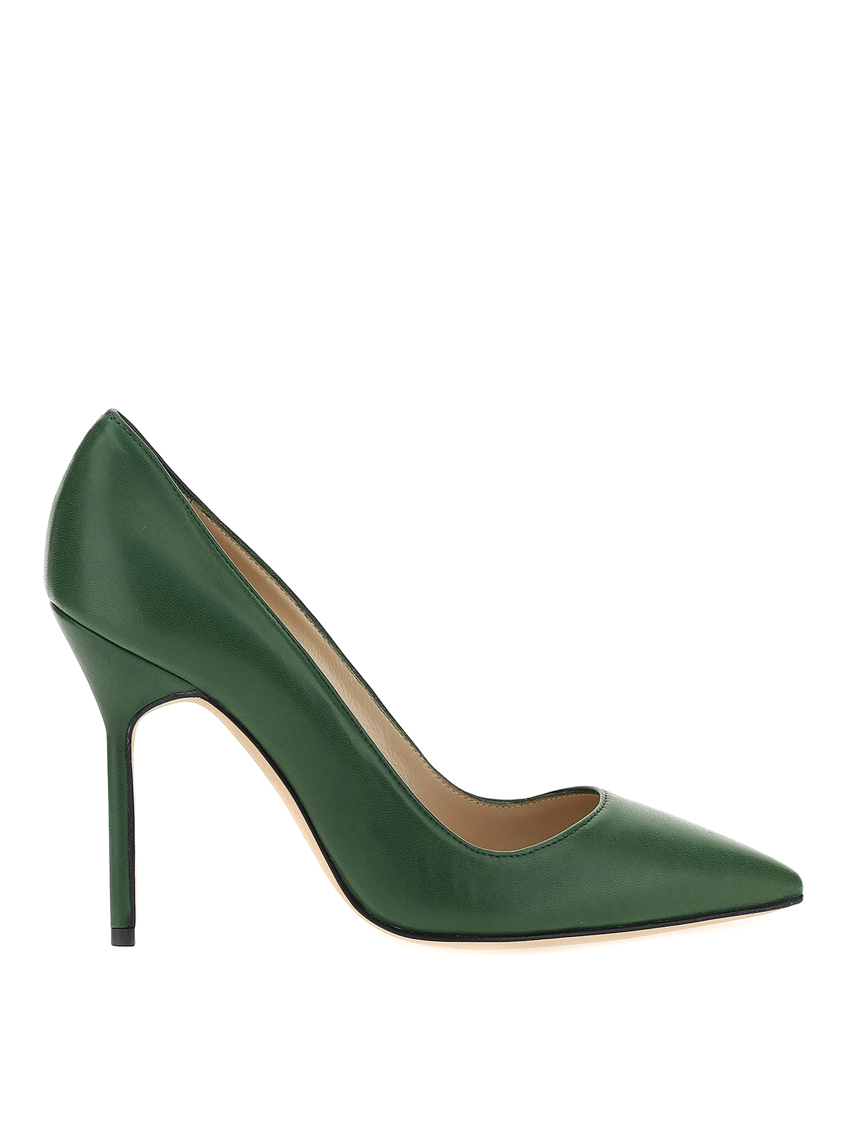 Court shoes Manolo Blahnik - BB green leather pumps - 9XX04653037