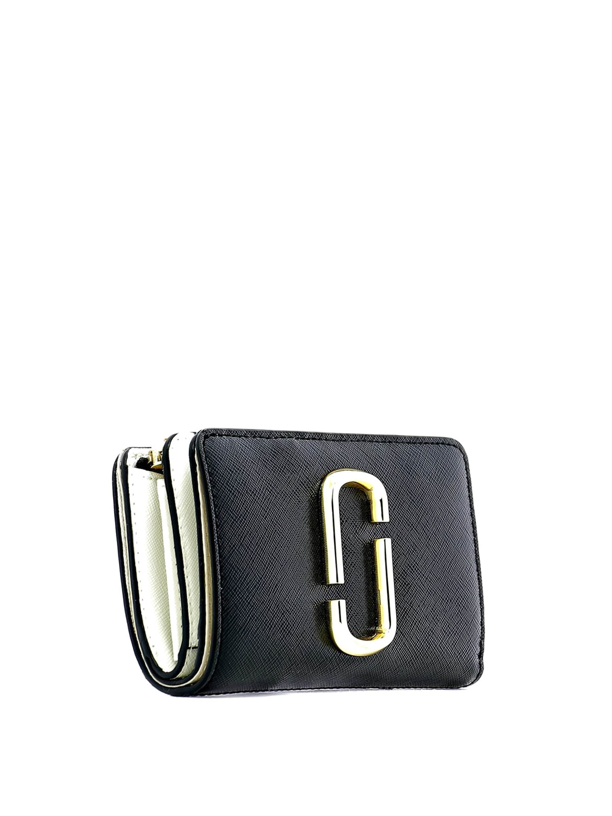 Snapshot black and white saffiano wallet