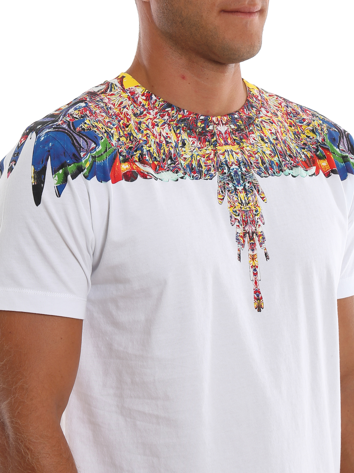 T-shirts Marcelo Burlon - Multicolor Wings white T-shirt CMAA018F190010220188