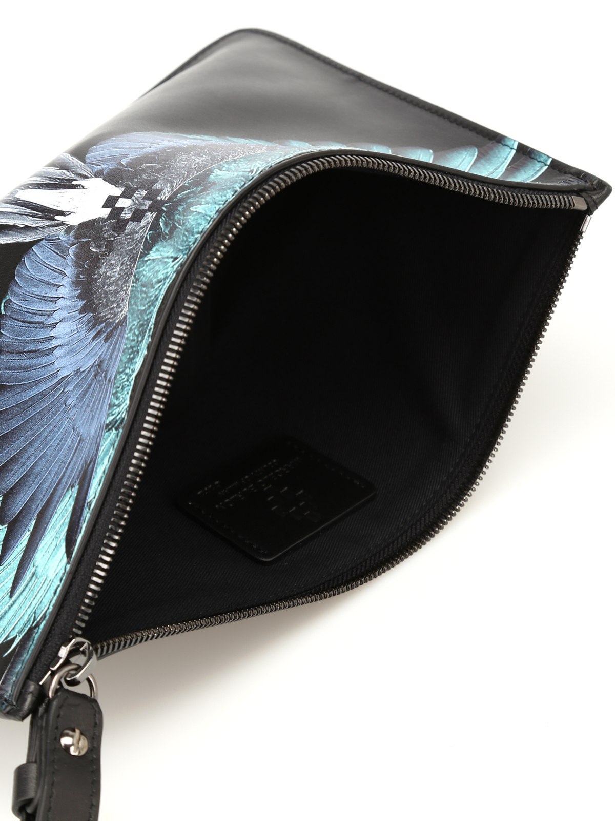 Clutches Marcelo - Wings print leather zipped pouch CWNA018S1880627310