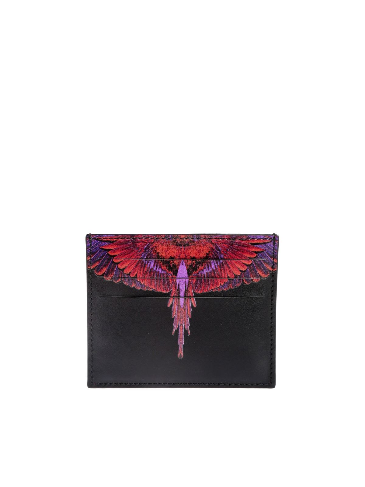 Wallets & purses Marcelo Burlon County Of Milan - Shades of red card holder in black - CMND003R20LEA0011025
