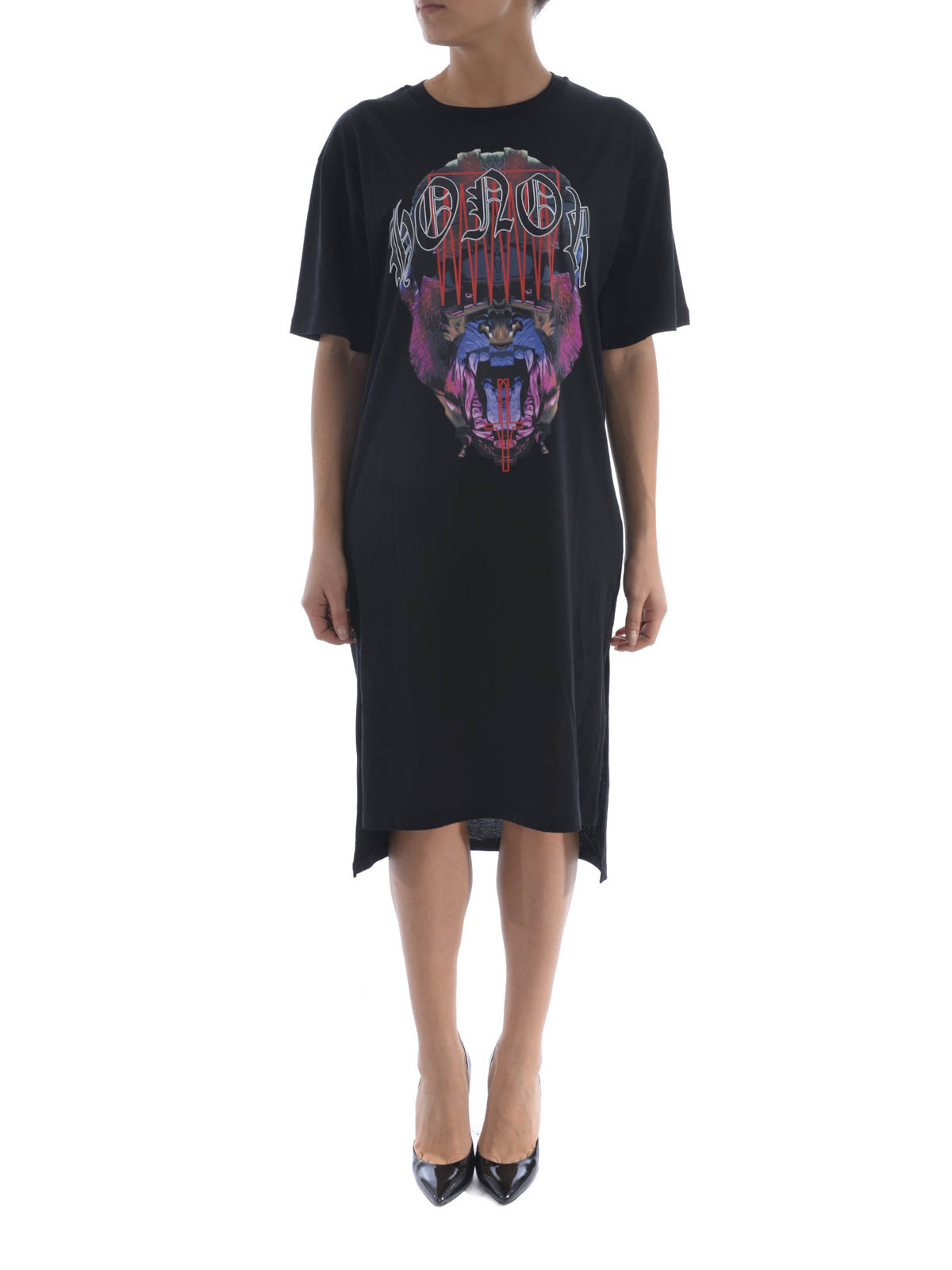 Marcelo Burlon Knielanges Kleid Noemi Schwarz Knielange Kleider Cwaa020s170470631088