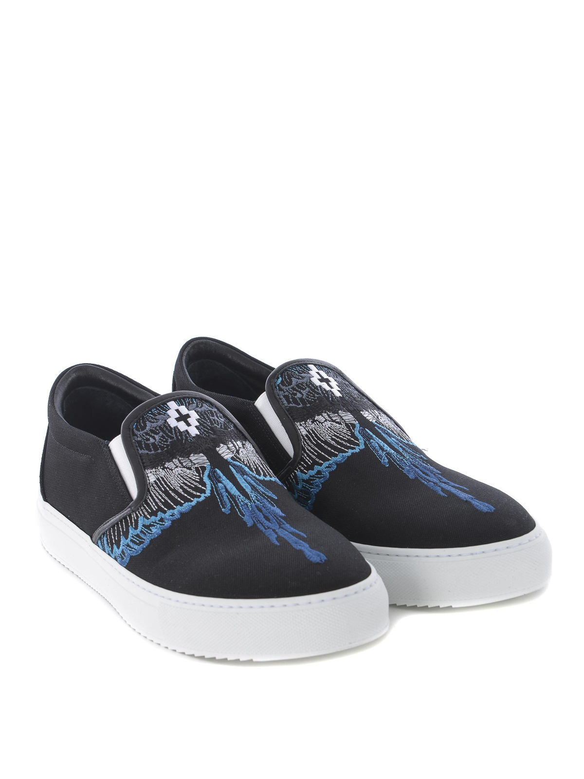Marcelo Burlon - Blue wings embroidered slip on sneakers - trainers -  CMIA015S198571411088