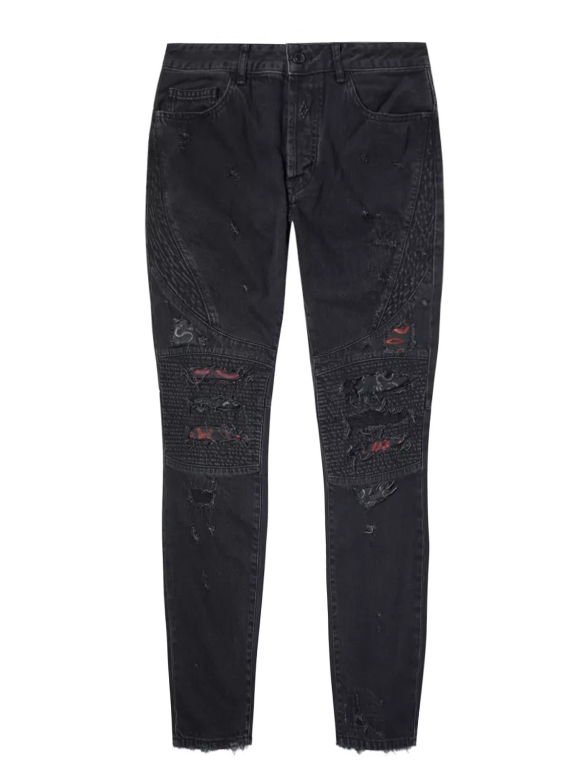 Straight leg jeans Marcelo Burlon - Snakes patches black biker jeans ...