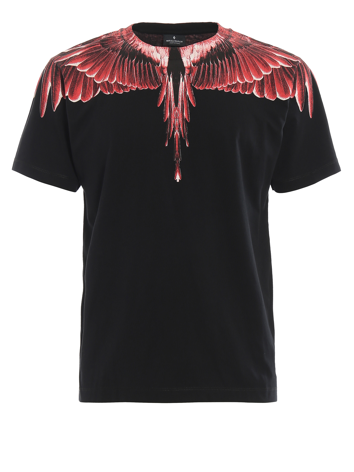hans overvældende tyveri Marcelo Burlon County Of Milan Red Ghost Wings Black T-shirt | ModeSens