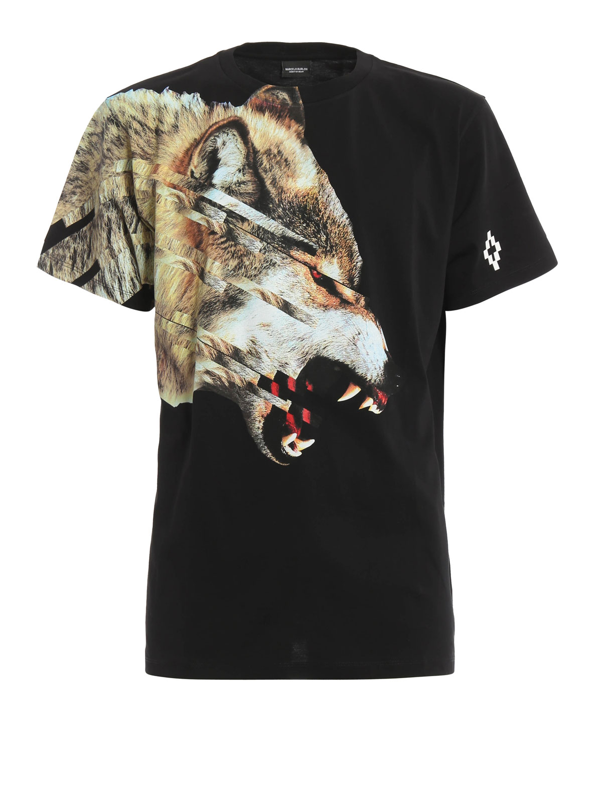 T-shirts Marcelo Burlon - Rubber wolf print Cruces T-shirt ...