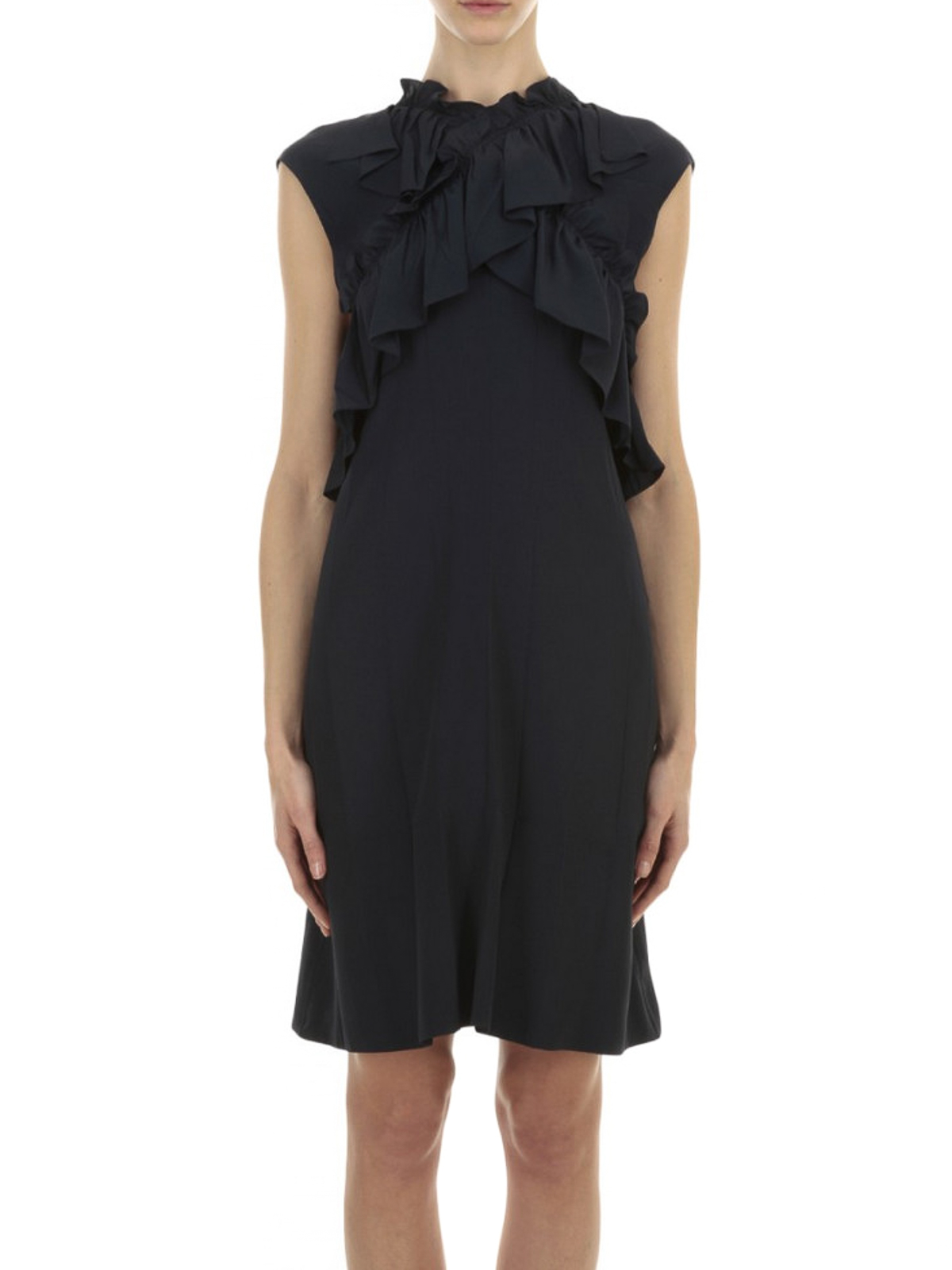 crepe ruffle dress