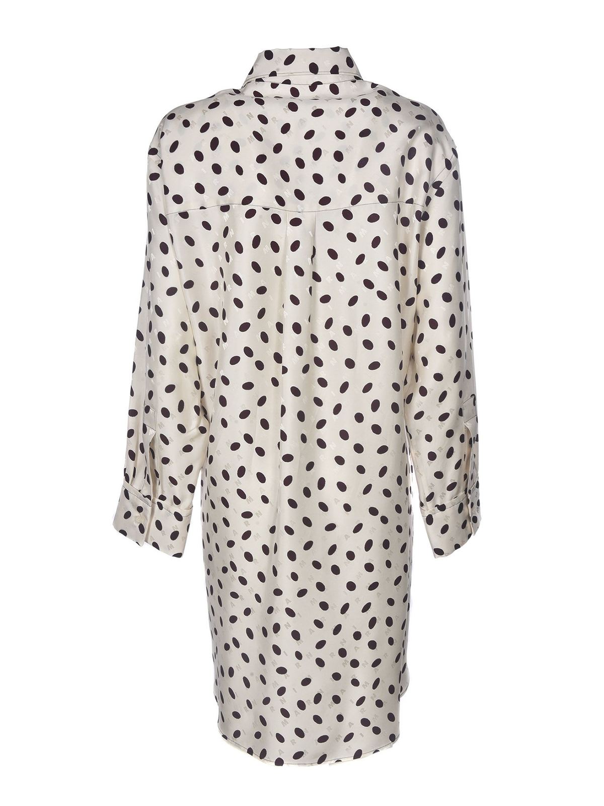 Shirts Marni - Polka dots long shirt in cream color - CAMA0102A0TV757BUW10