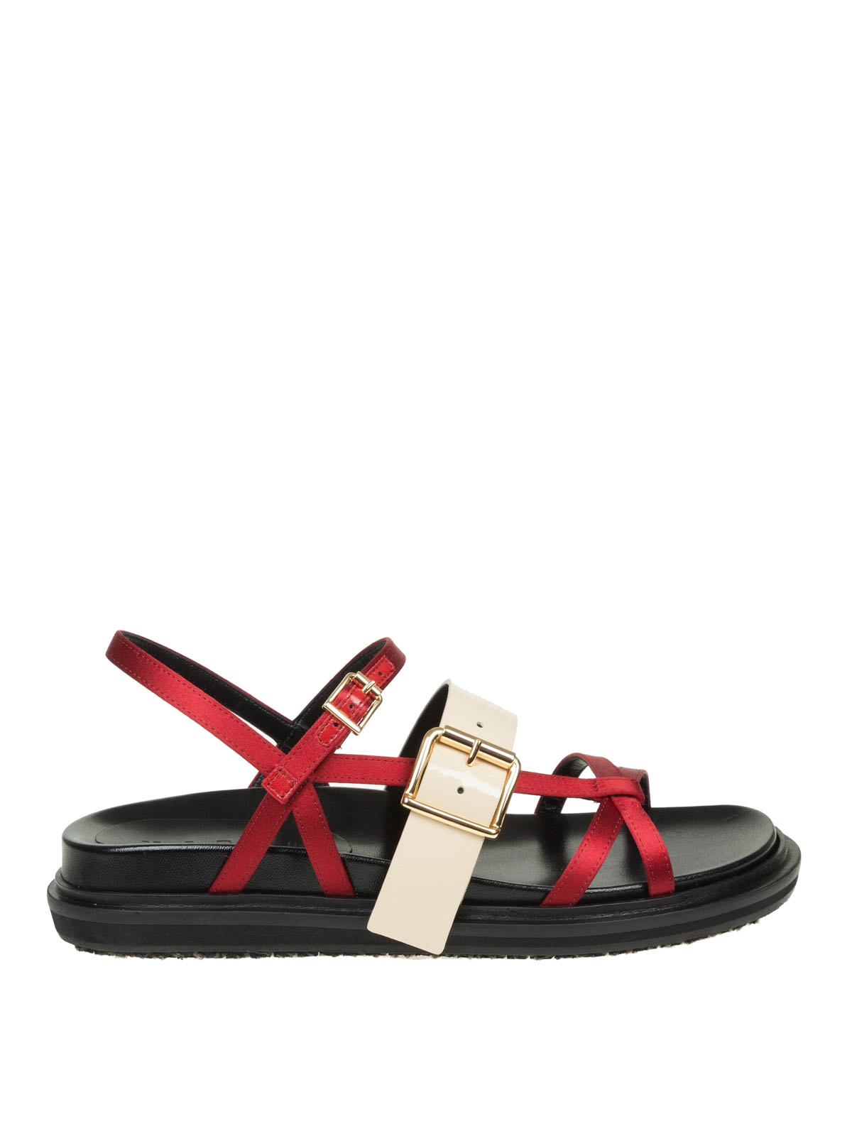Sandals Marni - Two-tone strappy flat sandals - FBMS002301TV564ZL761