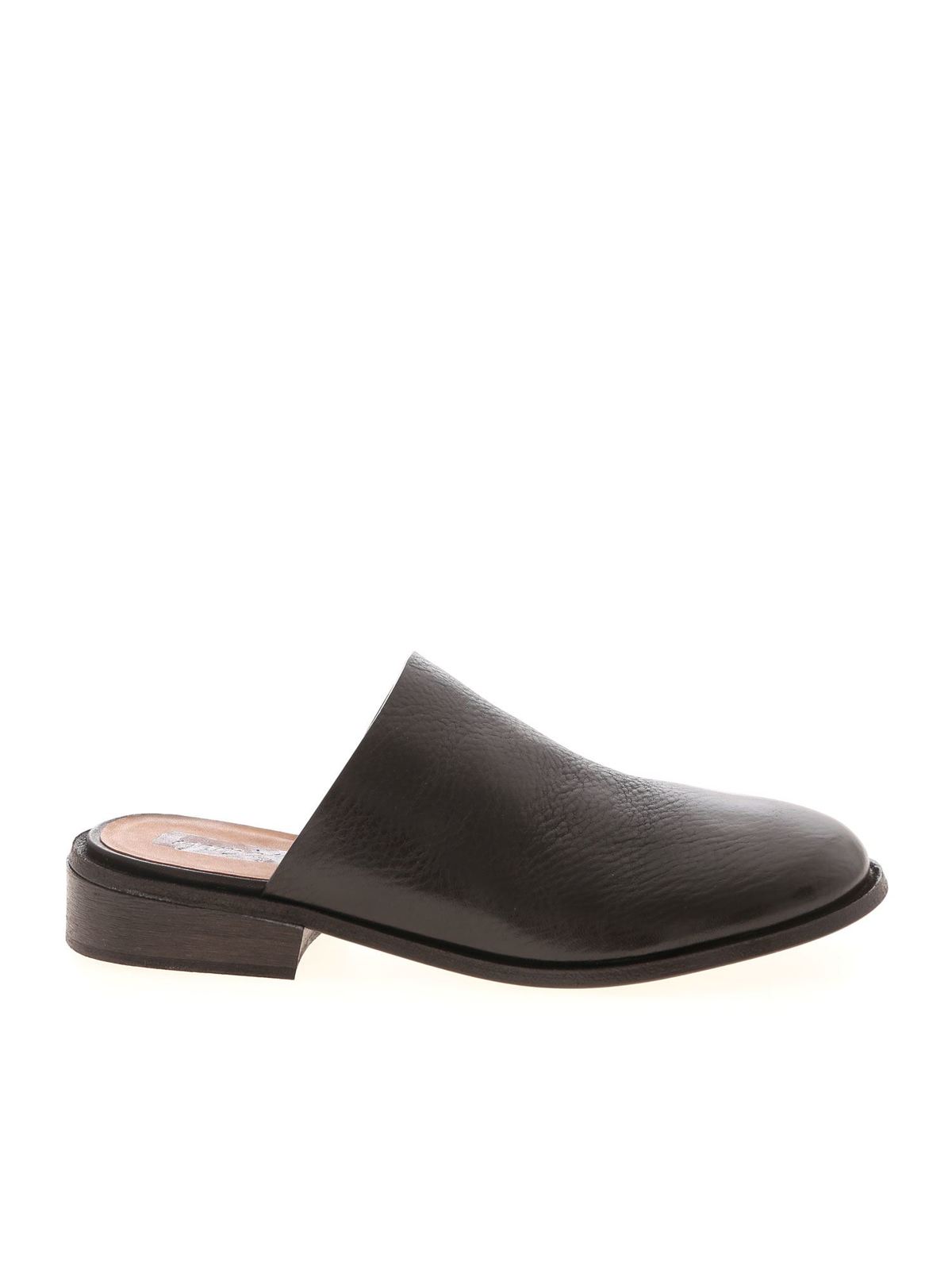 MARSÈLL MARCELLINA LEATHER MULES IN BLACK