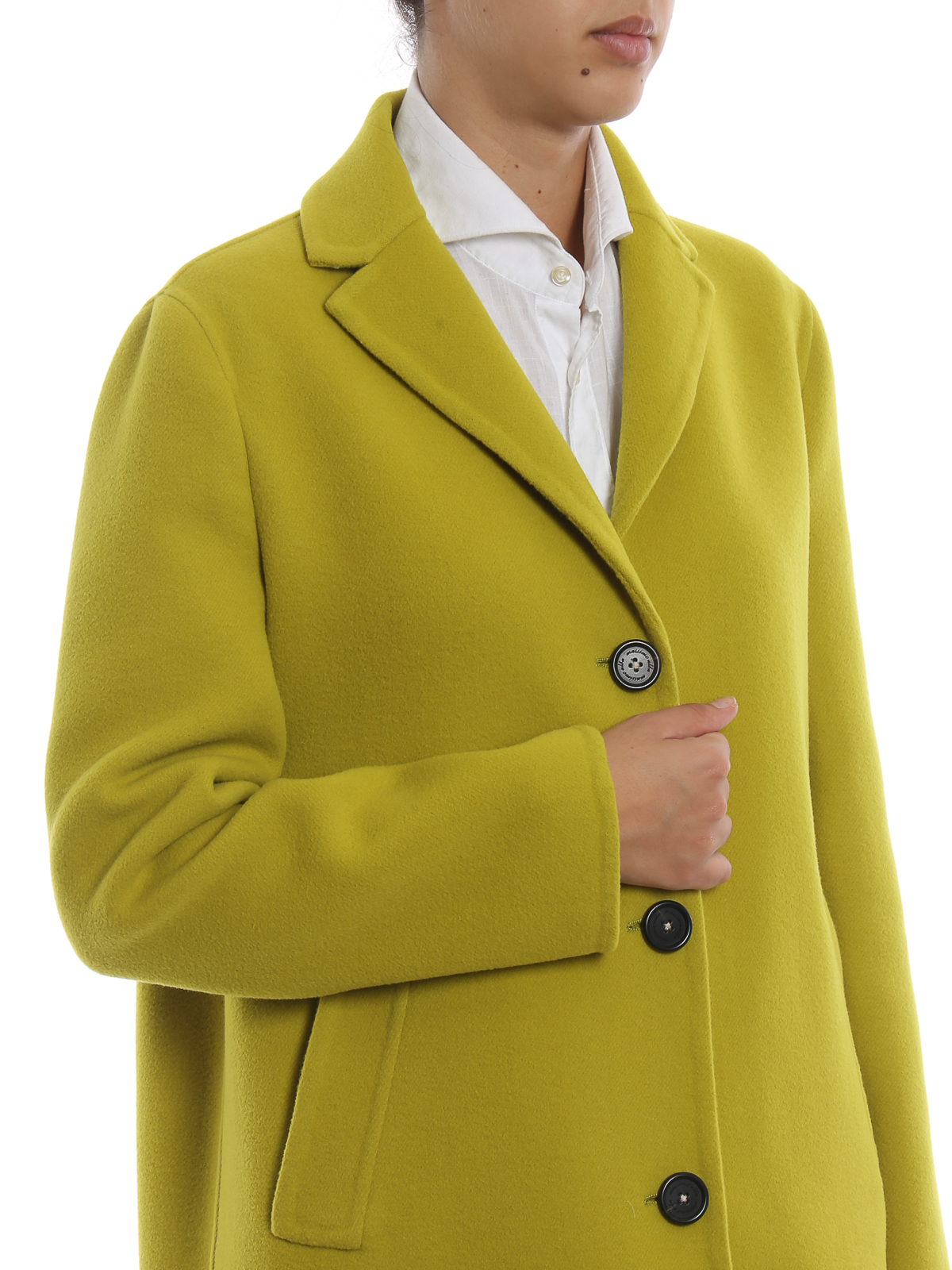 yellow short coat