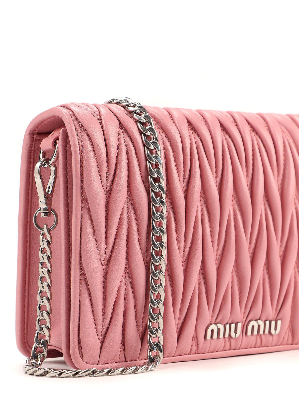 Clutches Miu Miu - Matelassé leather chain wallet bag 