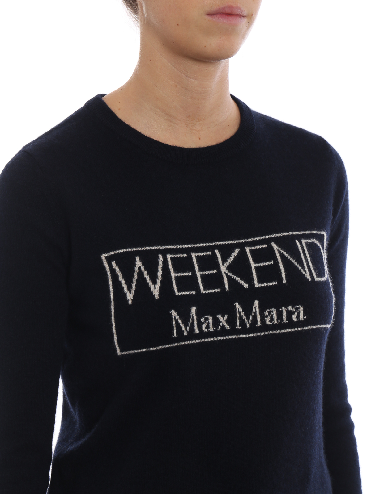 Crew necks Max Mara - Manu cashmere yarn dark blue pullover 