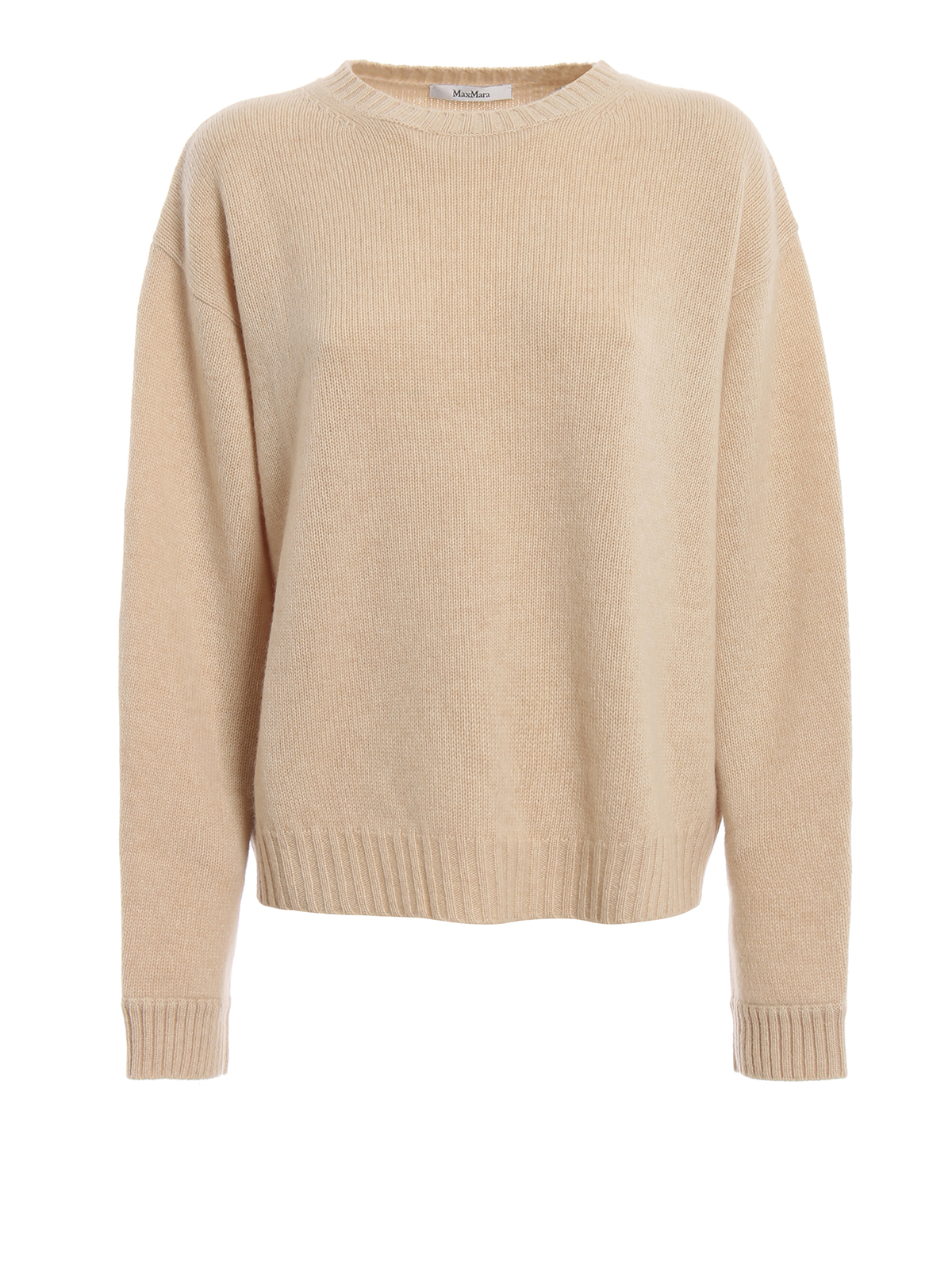 Max Mara - Onda beige cashmere oversized sweater - crew necks ...